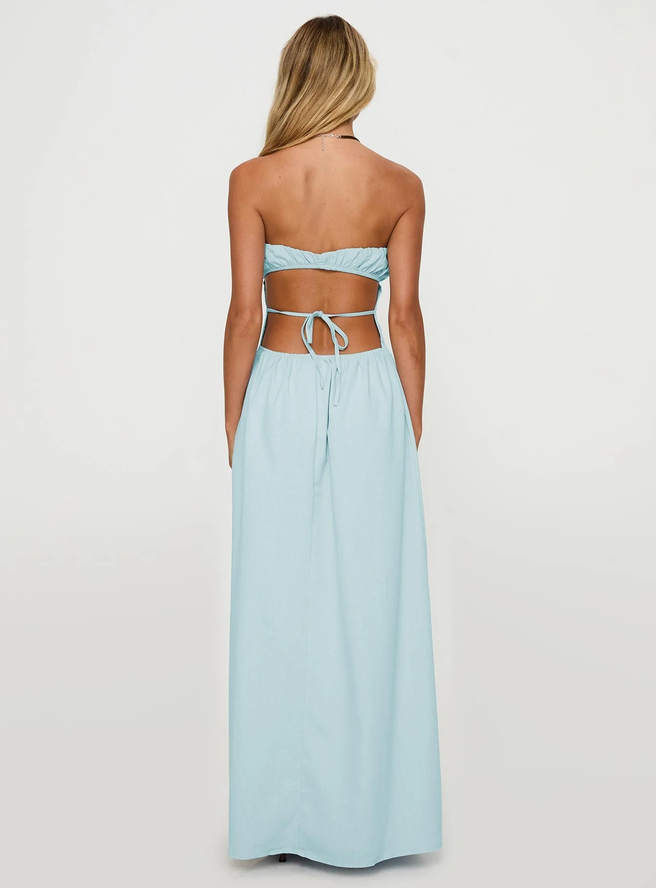 Luabelle Strapless Maxi Dress Blue - Image 5