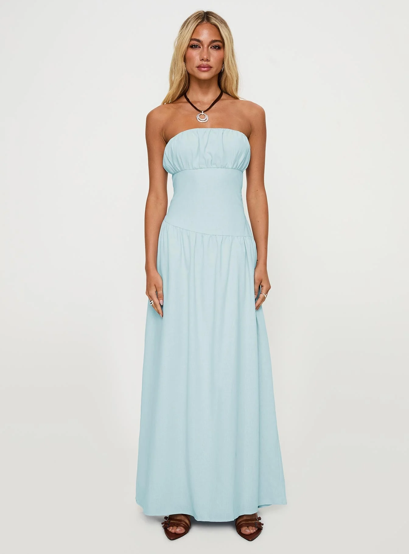 Luabelle Strapless Maxi Dress Blue - Image 7