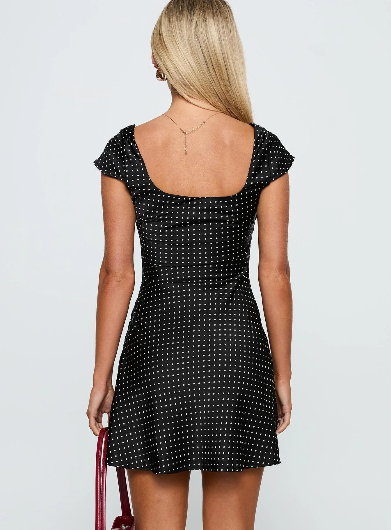 Lucienna Polka Dot Mini Dress Black / White - Image 5