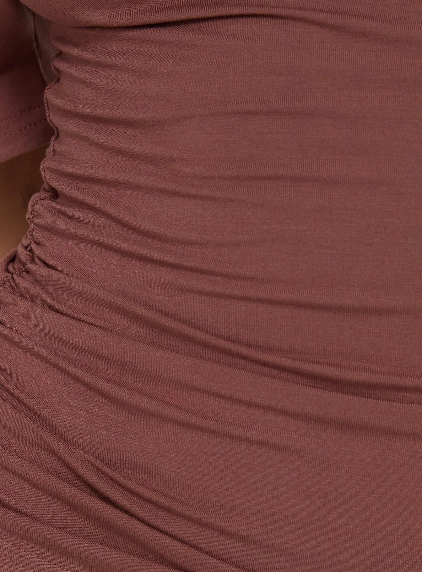 Luckiest Girl Off Shoulder Cinched Top Clay - Image 7