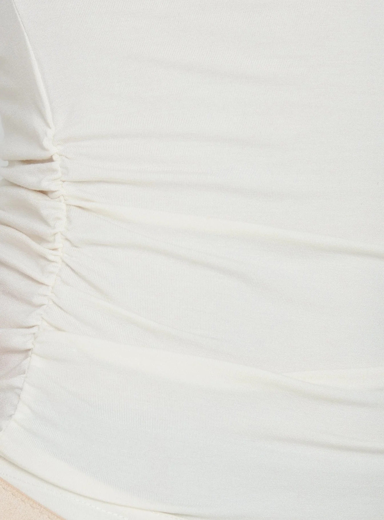 Luckiest Girl Off Shoulder Cinched Top Cream - Image 7