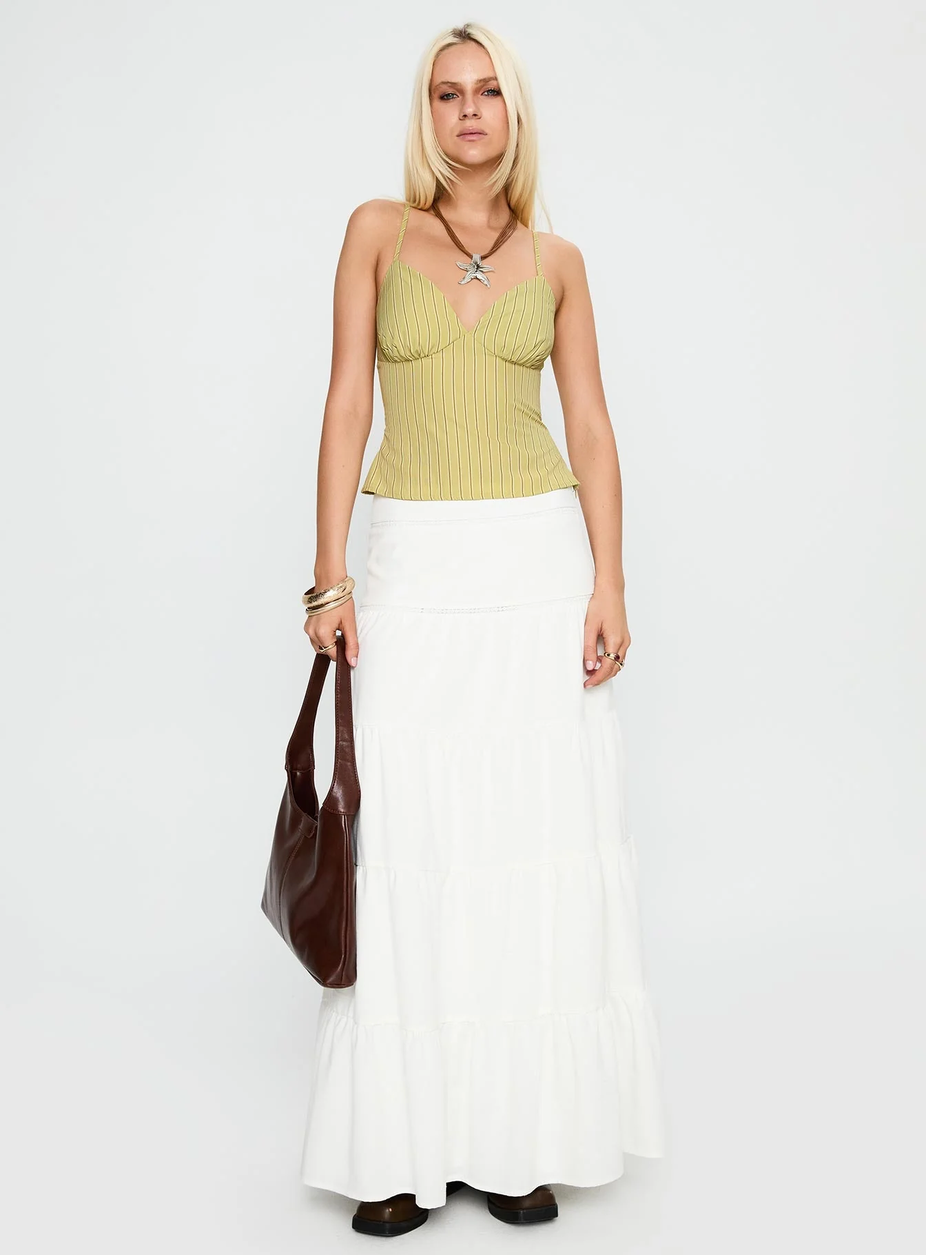 Lucky Babe Cami Top Sage Stripe - Image 3
