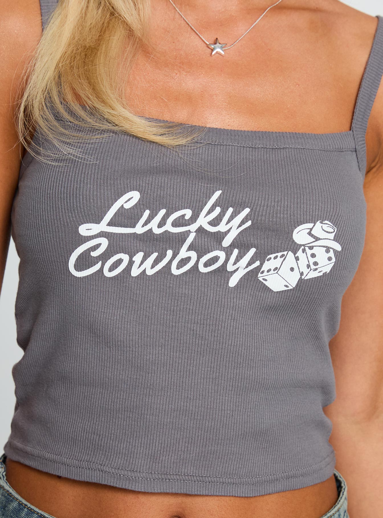Lucky Cowboy Top Grey - Image 5