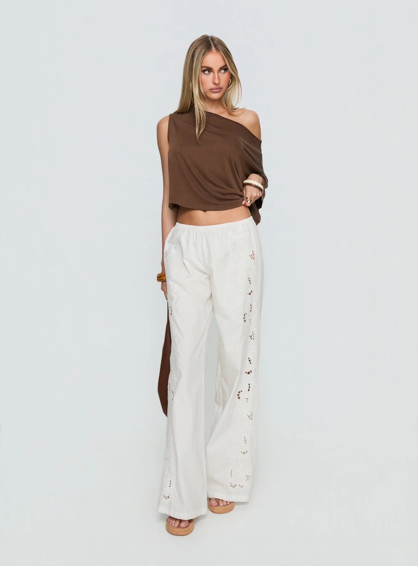 Lucky Spirit Lace Straight Leg Pant White - Image 3