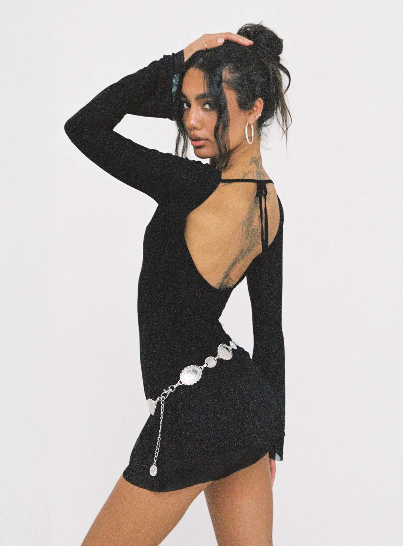 Lukea Long Sleeve Mini Dress Black - Image 9