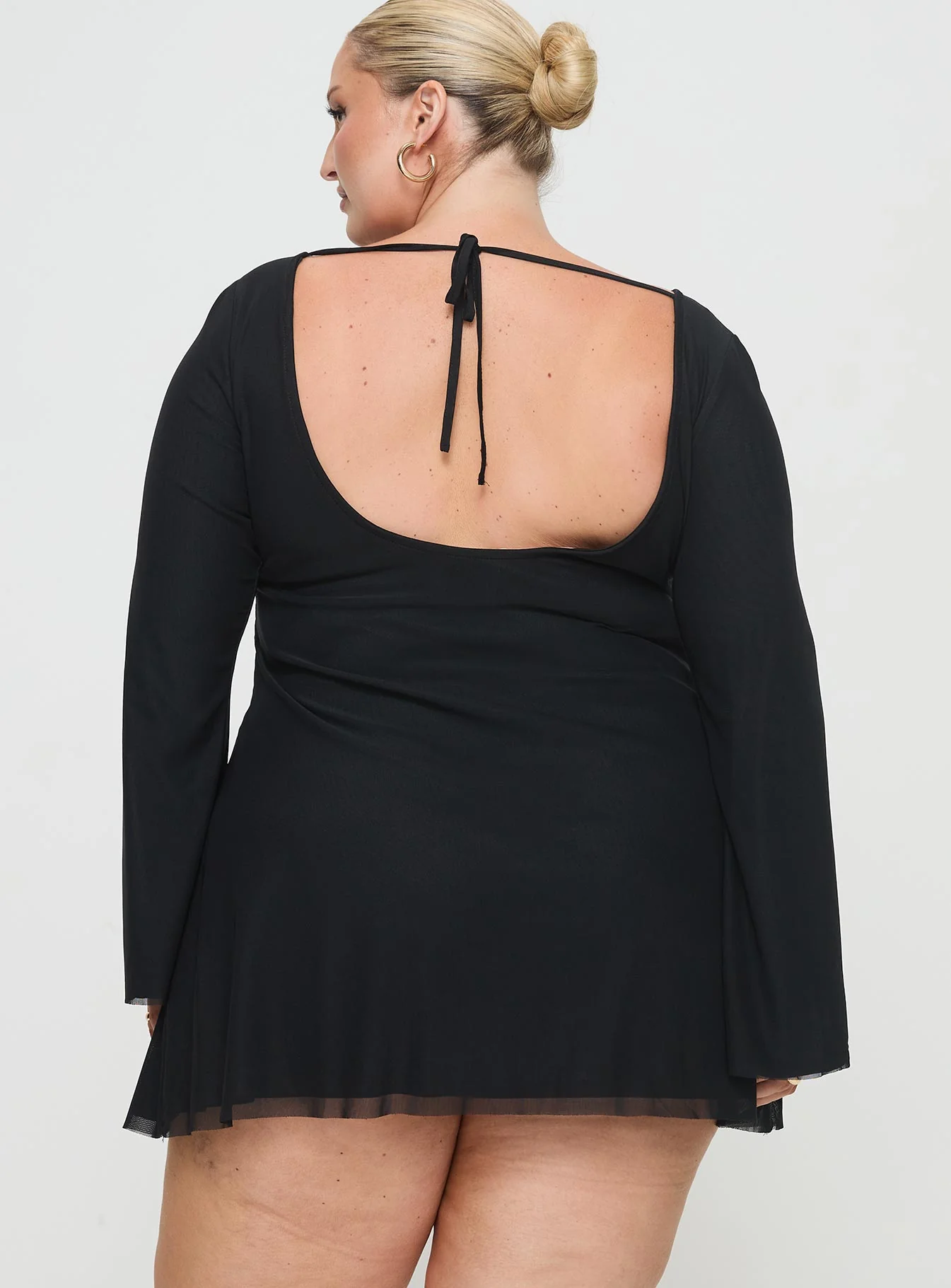 Lukea Long Sleeve Mini Dress Black Curve - Image 4