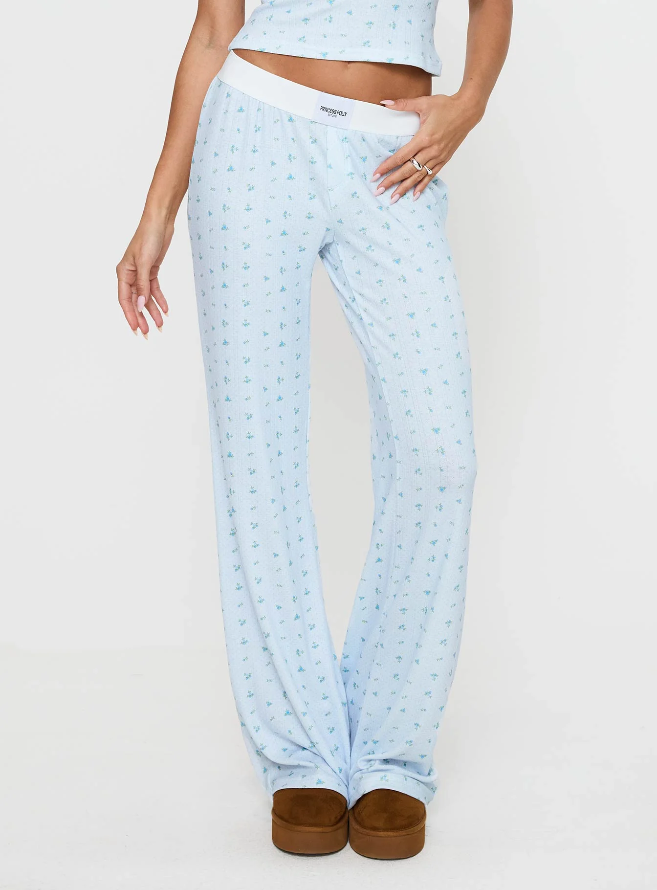 Lullabies Pointelle Sleep Pant Blue - Image 2