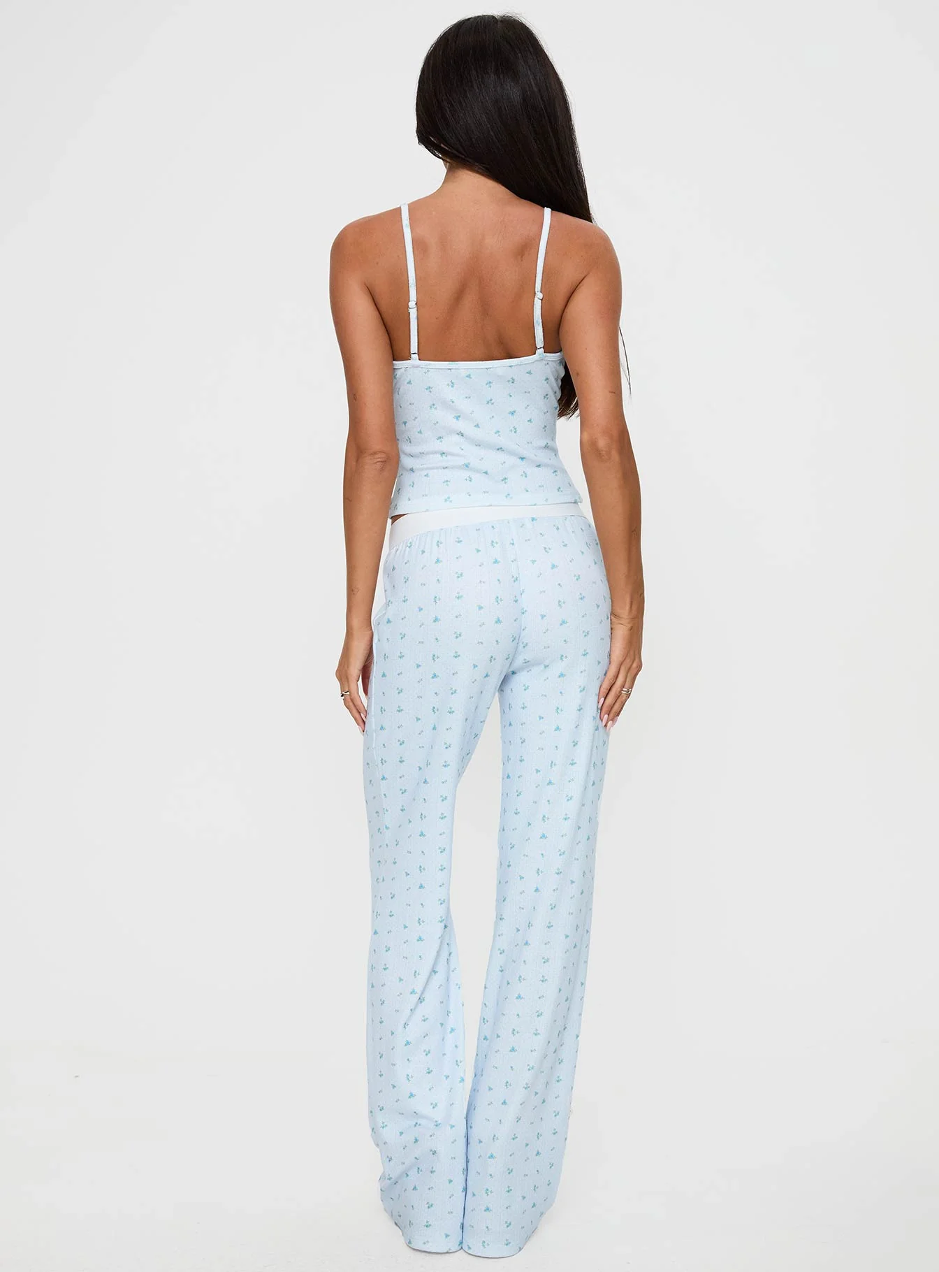 Lullabies Pointelle Sleep Pant Blue - Image 5