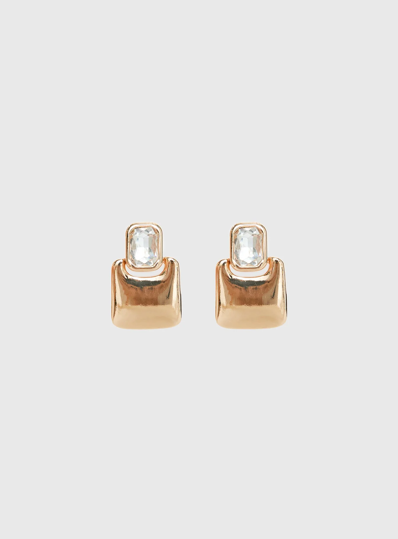 Luminary Diamante Detail Earrings Gold - Image 2