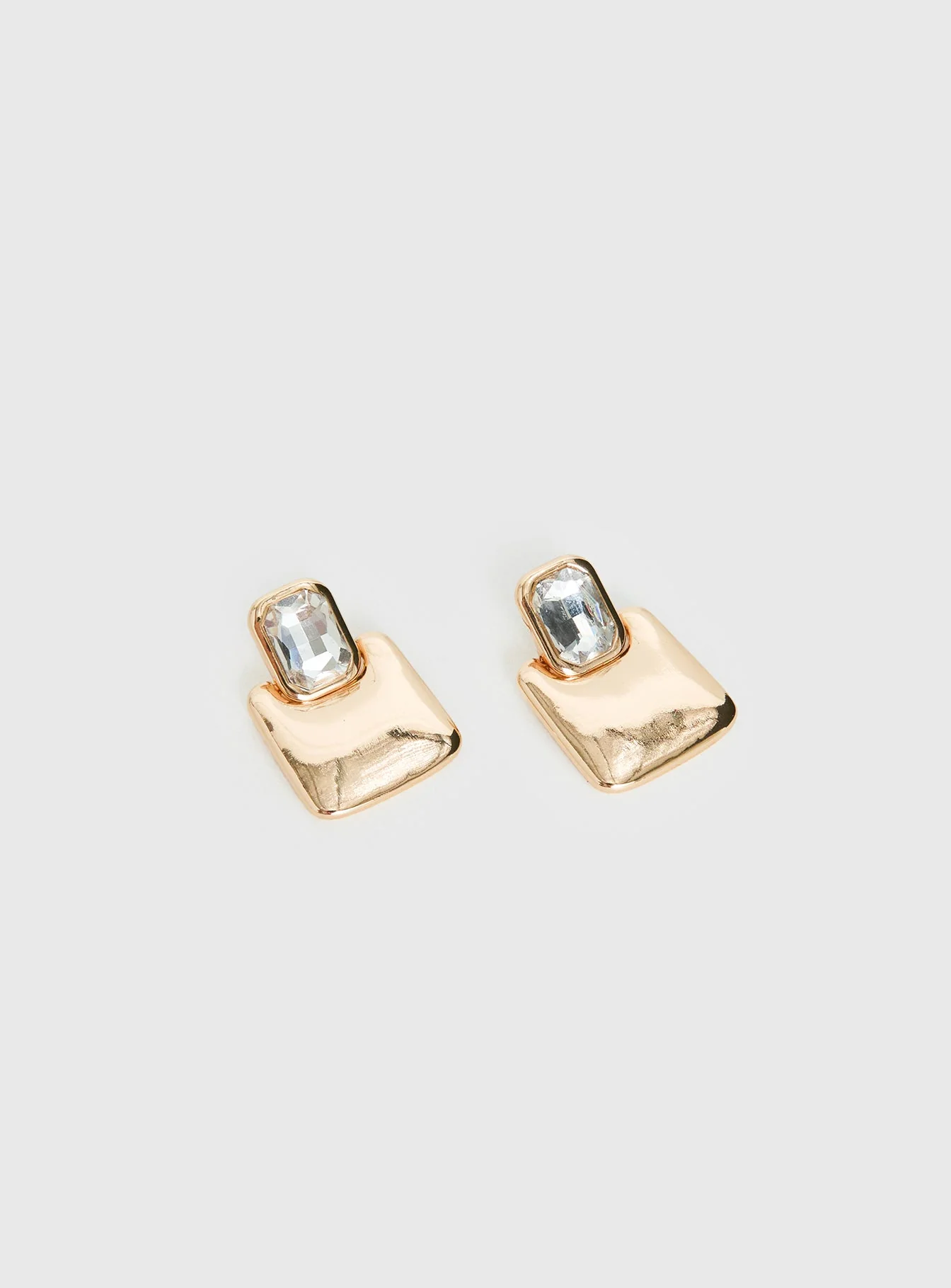 Luminary Diamante Detail Earrings Gold - Image 3