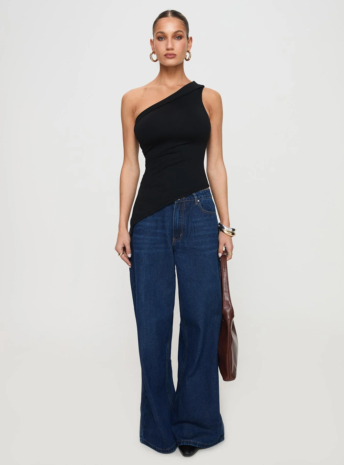 Lunah One Shoulder Top Black - Image 7