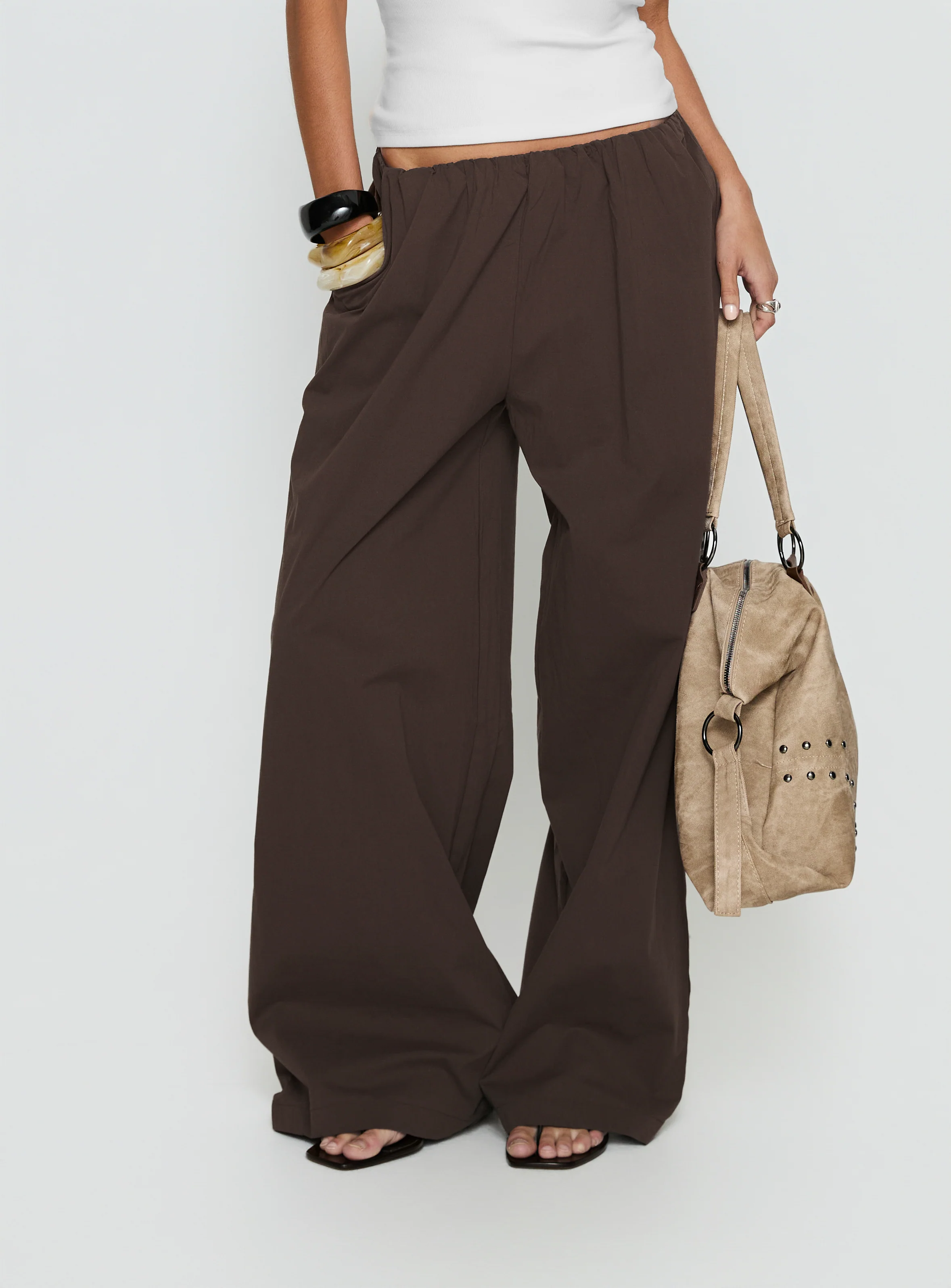 Lunea Concealed Waistband Pants Brown - Image 2