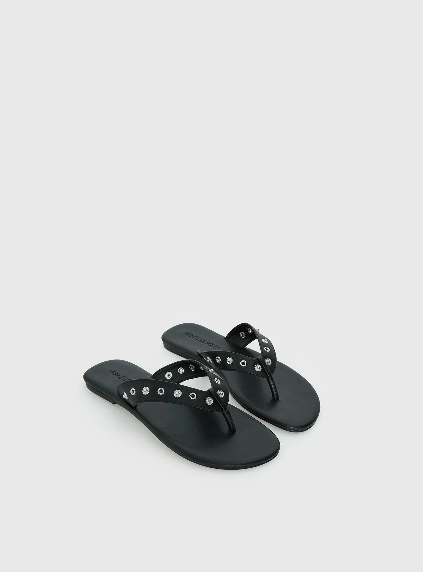 Lyana Eyelet Detail Sandals Black