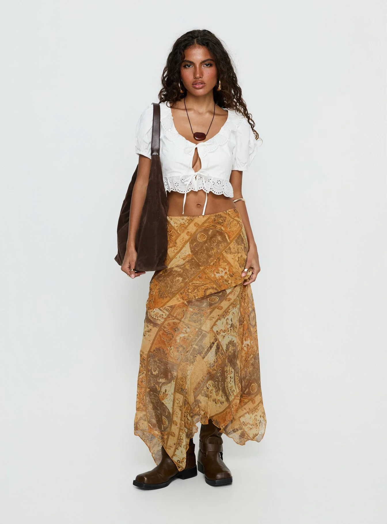 Lyanna Hanky Hem Maxi Skirt Multi - Image 2