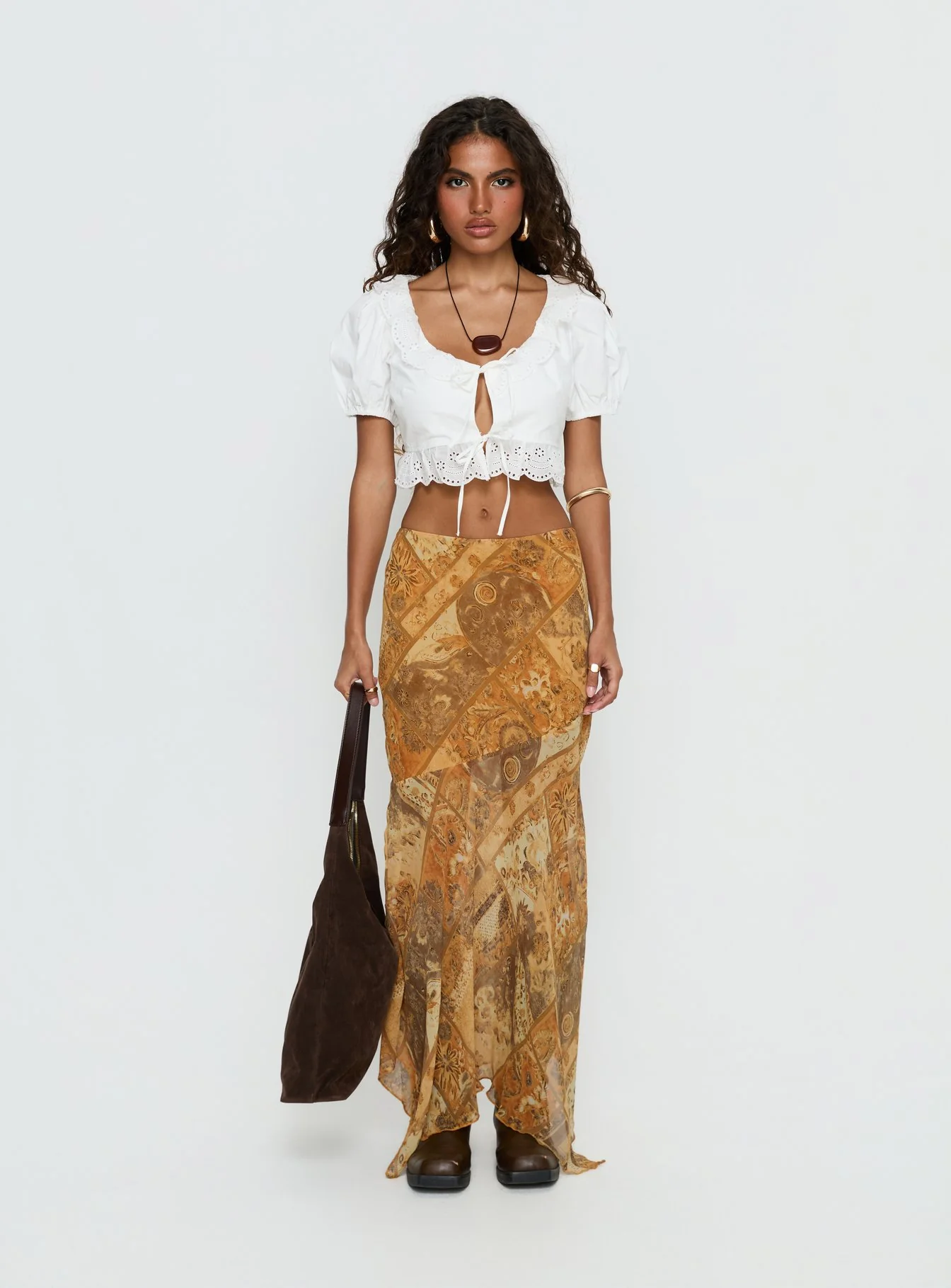 Lyanna Hanky Hem Maxi Skirt Multi - Image 7