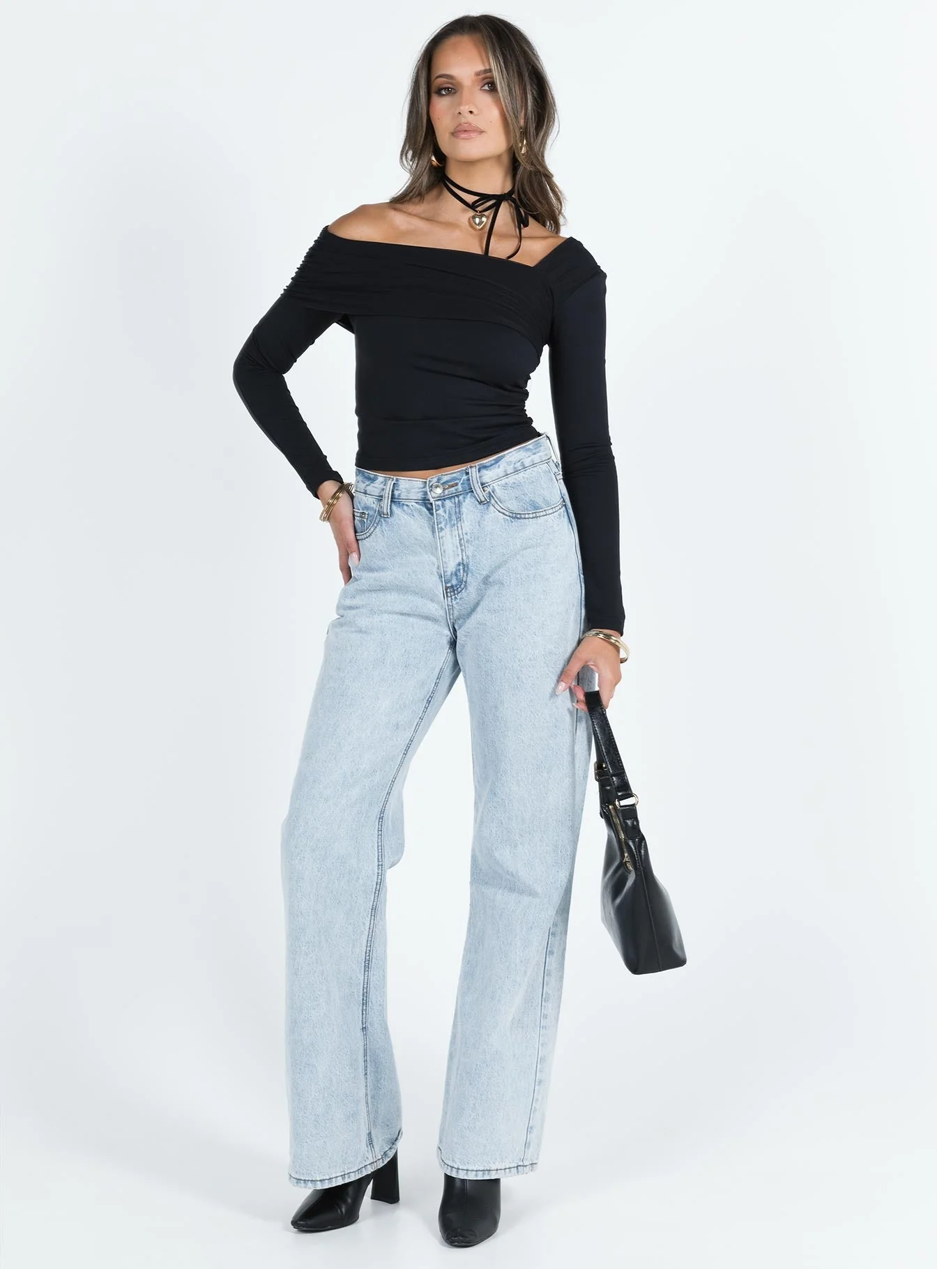 Lynsey Long Sleeve Top Black - Image 3