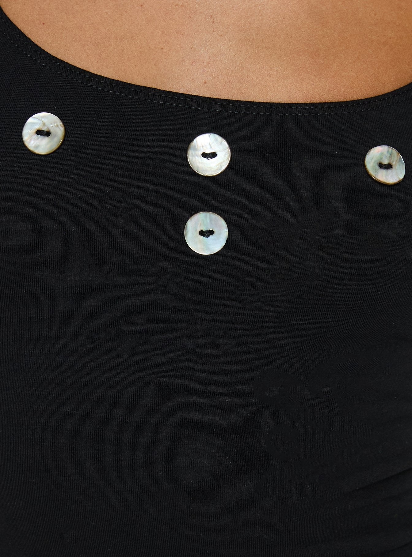 Lysandra Button Halter Top Black - Image 6