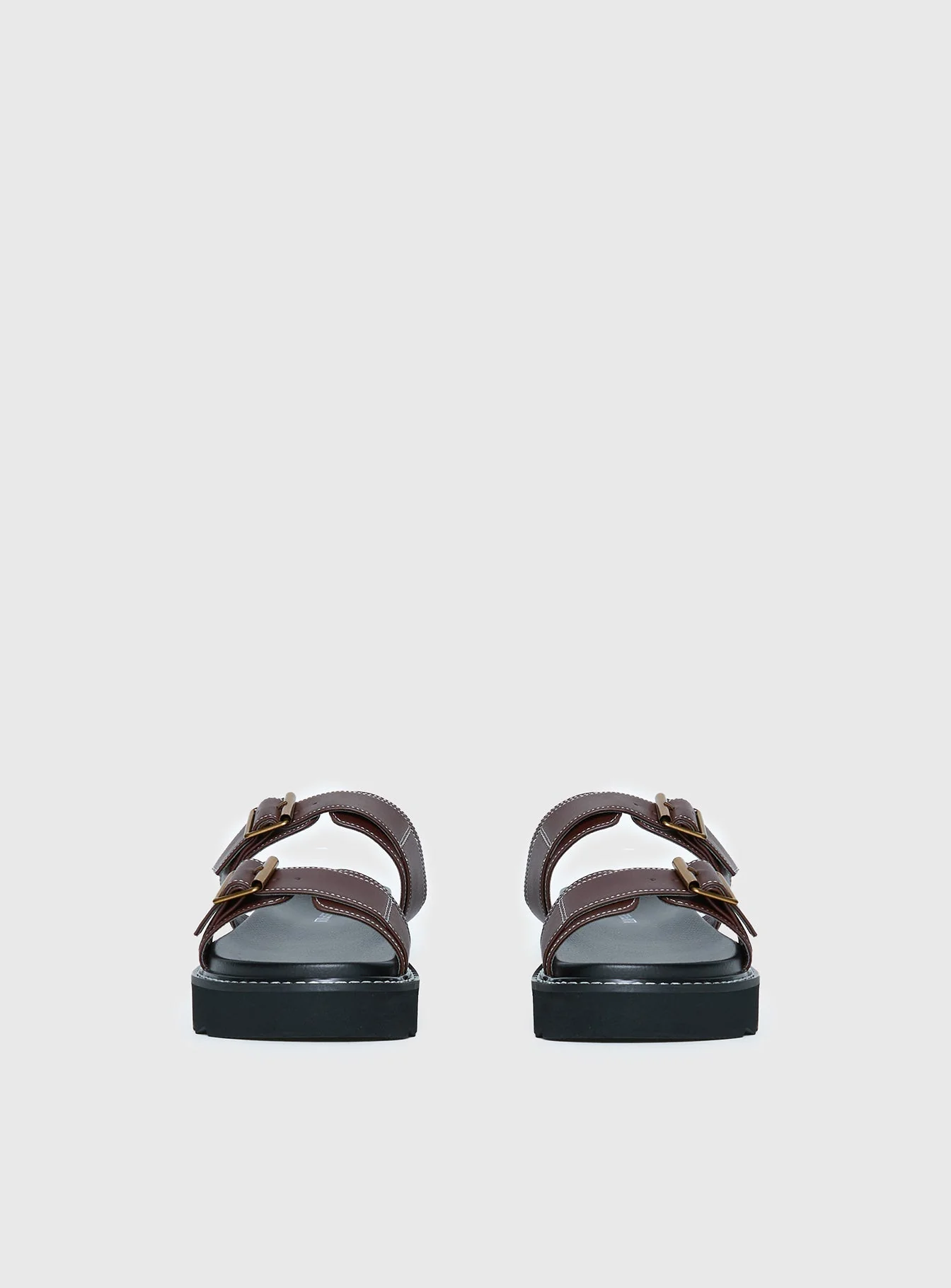 Ma Belle Sandals Contrast Stitch Chocolate - Image 3