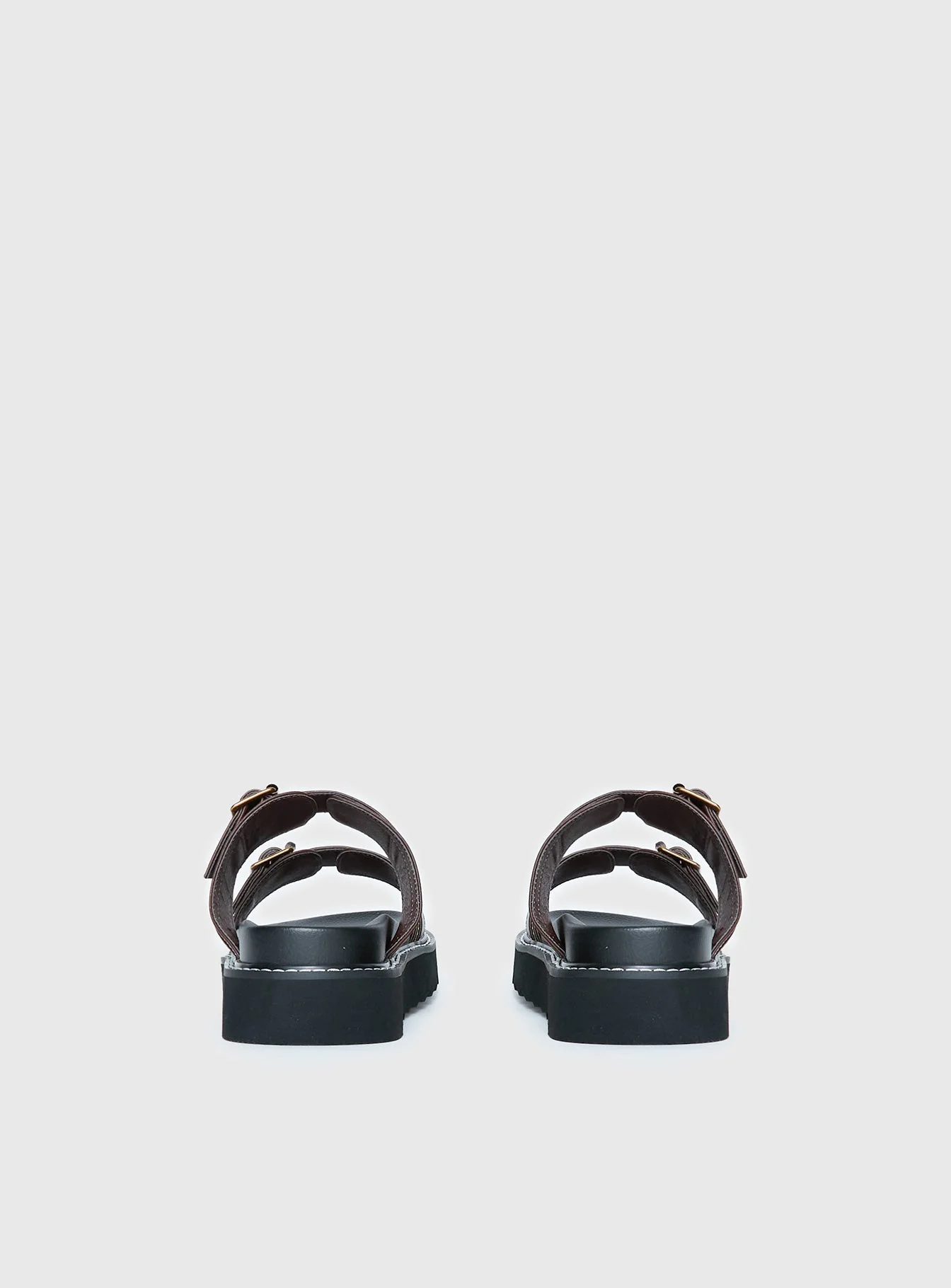 Ma Belle Sandals Contrast Stitch Chocolate - Image 4
