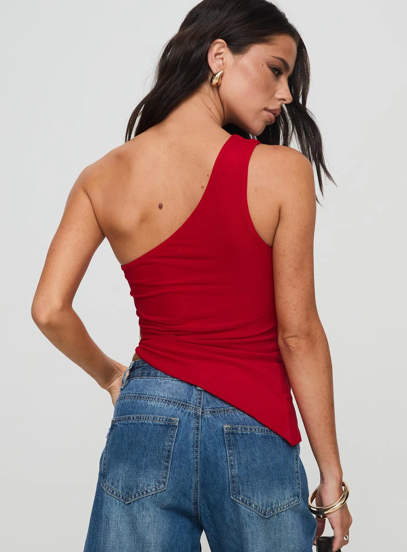 Machiatto One Shoulder Top Red - Image 5