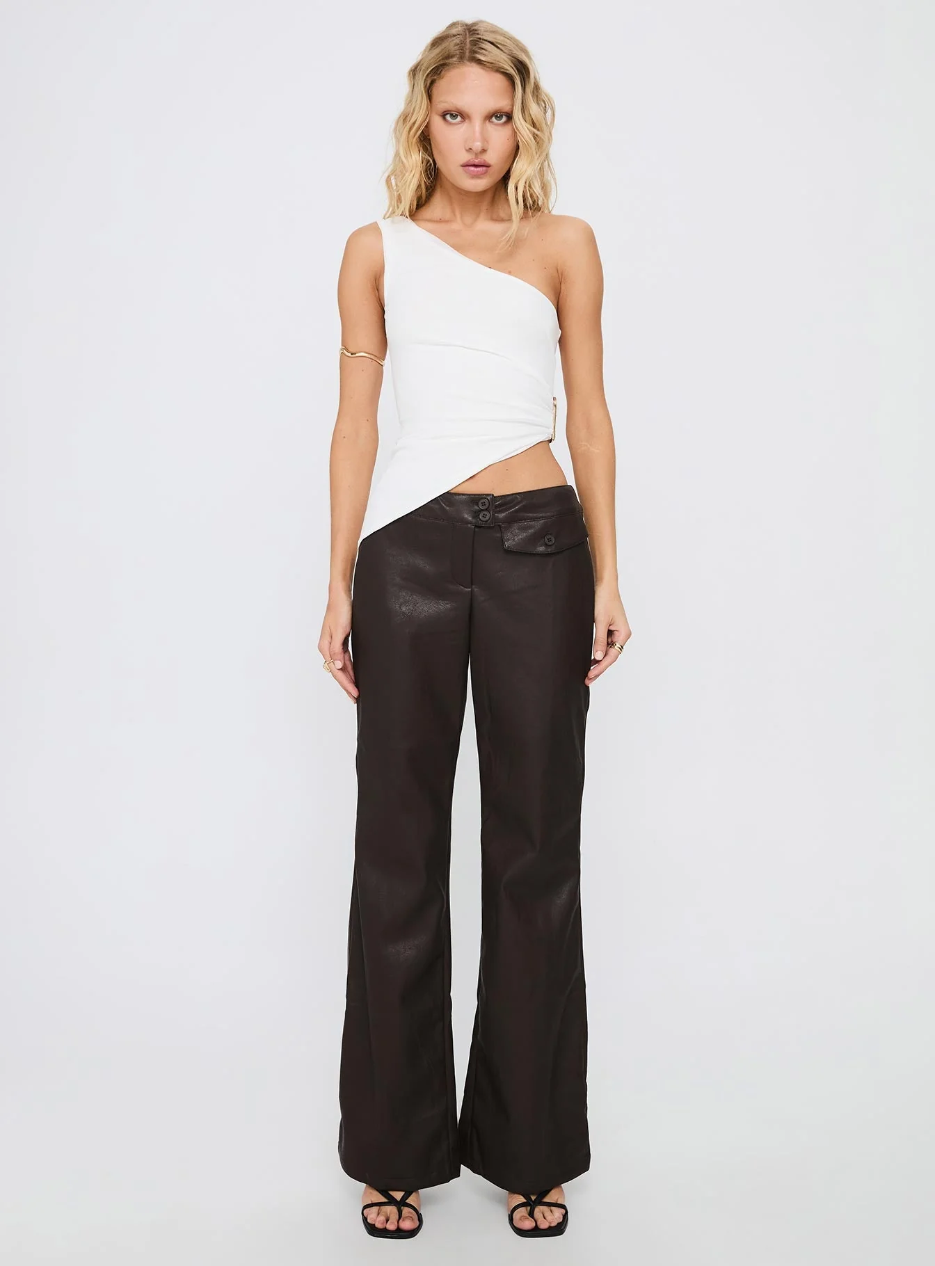 Machiatto One Shoulder Top White - Image 7