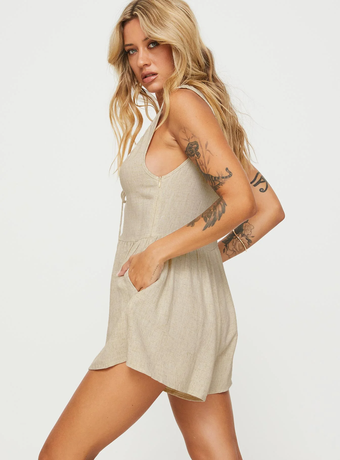 Mackellar Playsuit Beige - Image 3