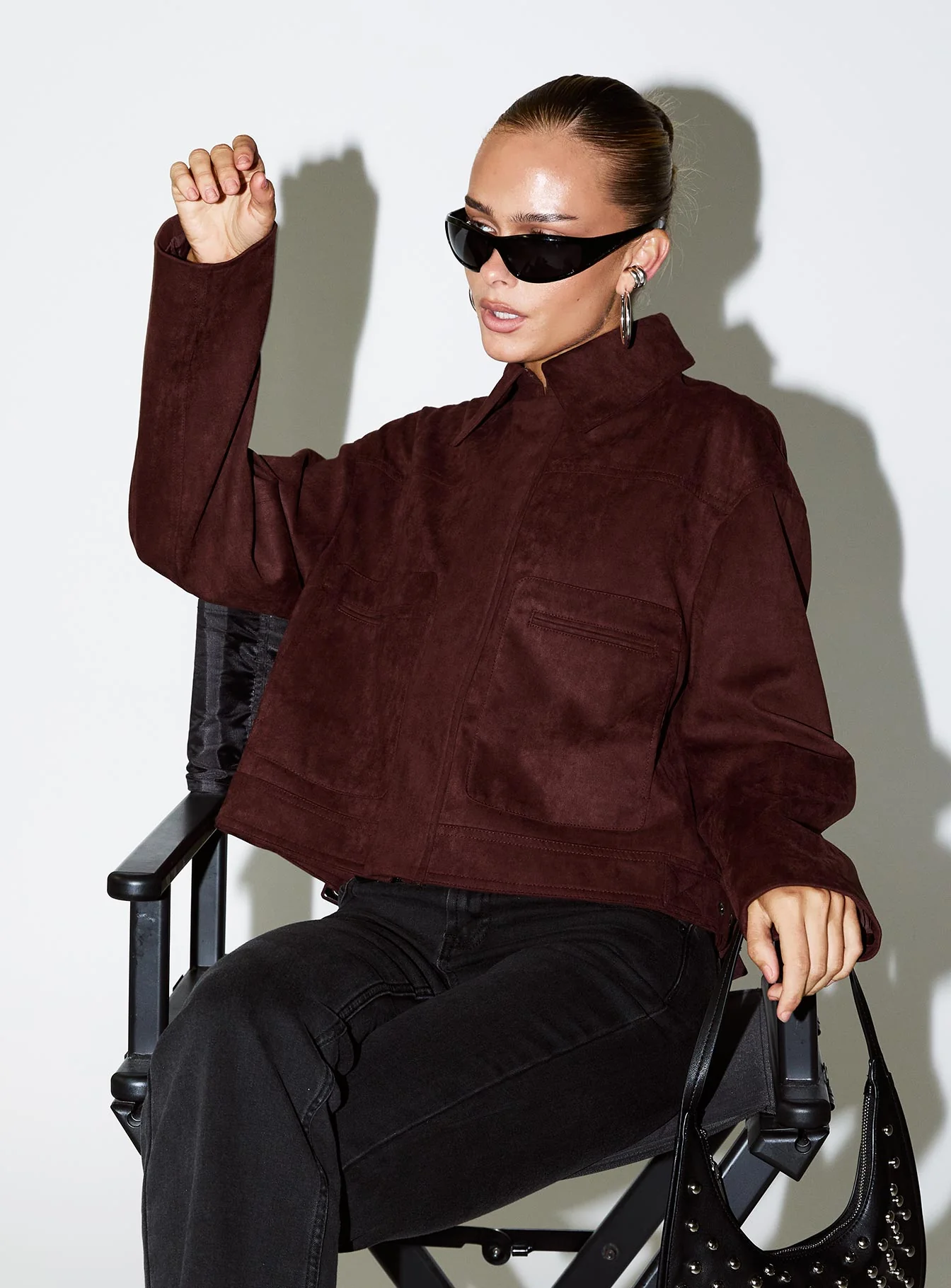 Macquarie Faux Suede Jacket Currant