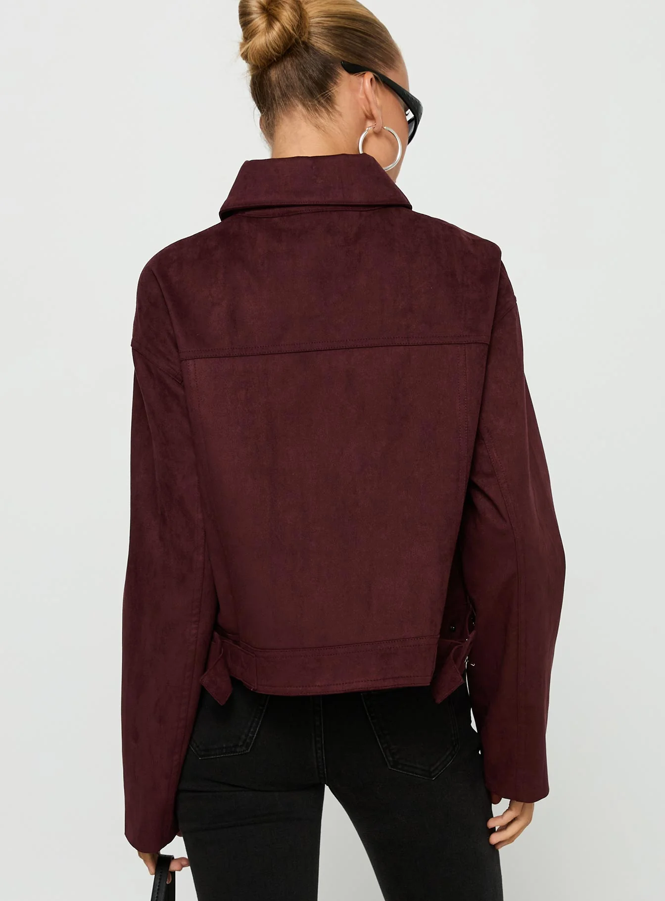 Macquarie Faux Suede Jacket Currant - Image 5