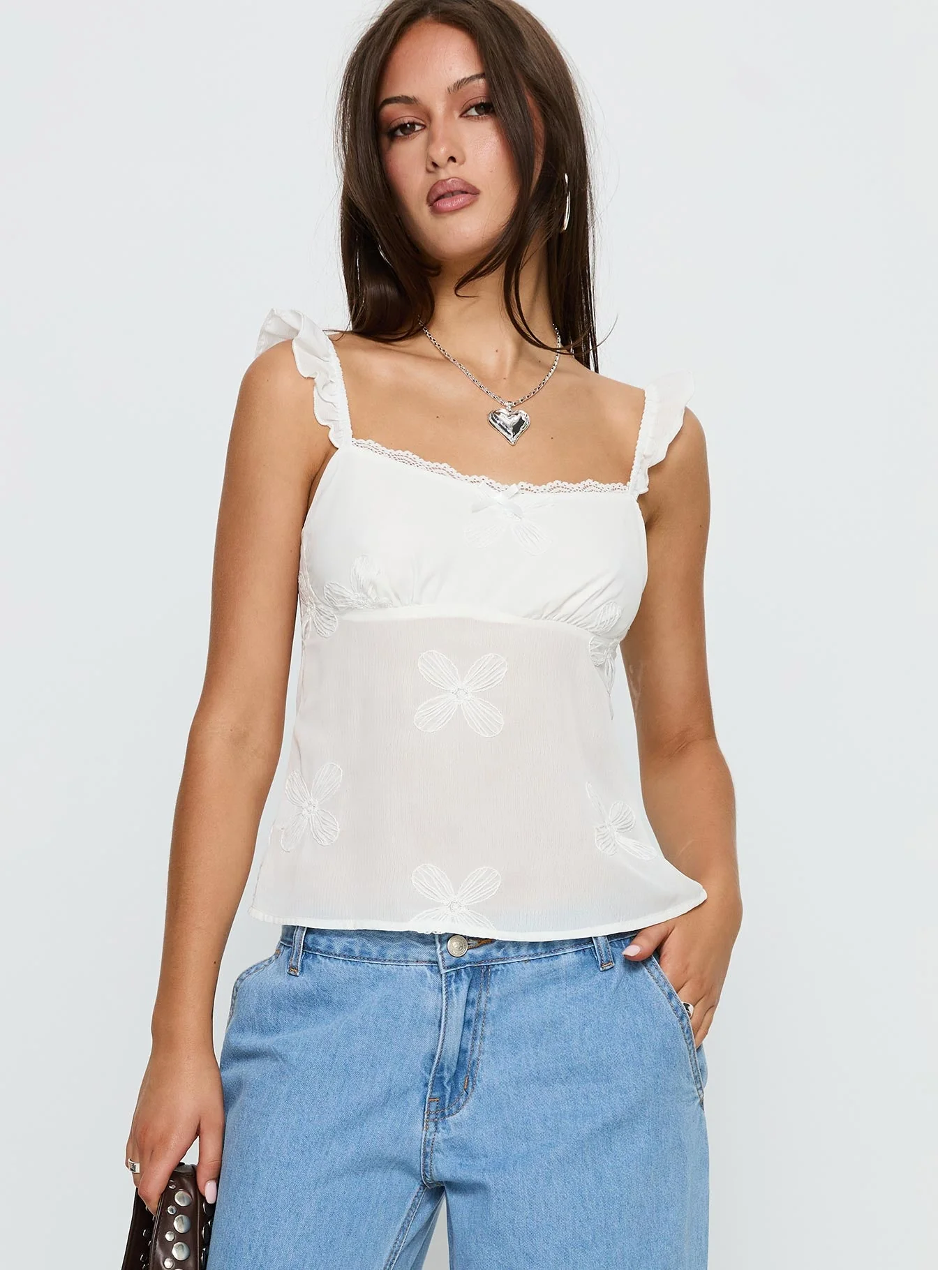 Madaleine Embroidered Top White - Image 2