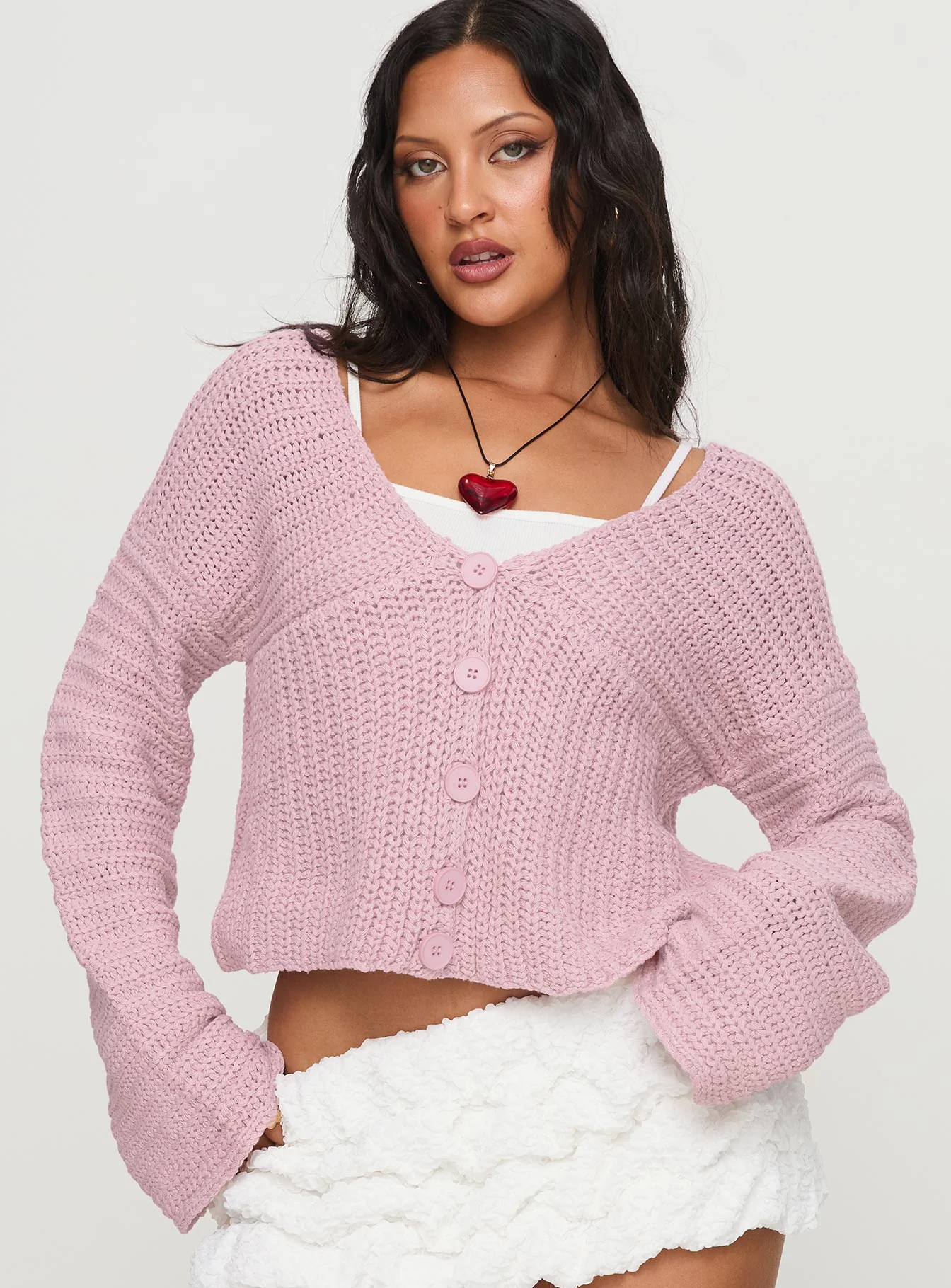 Maela Knit Cardigan Pink - Image 2