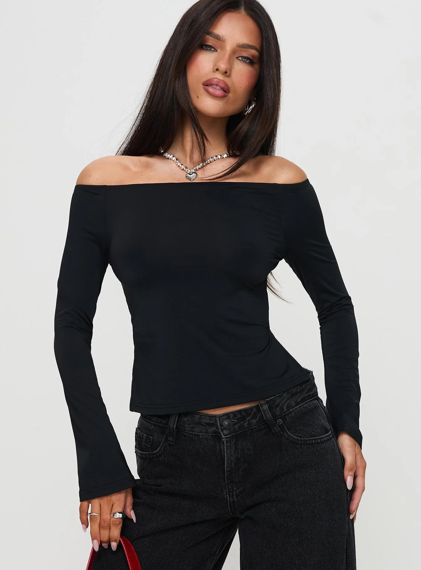 Maestro Off The Shoulder Top Black - Image 2