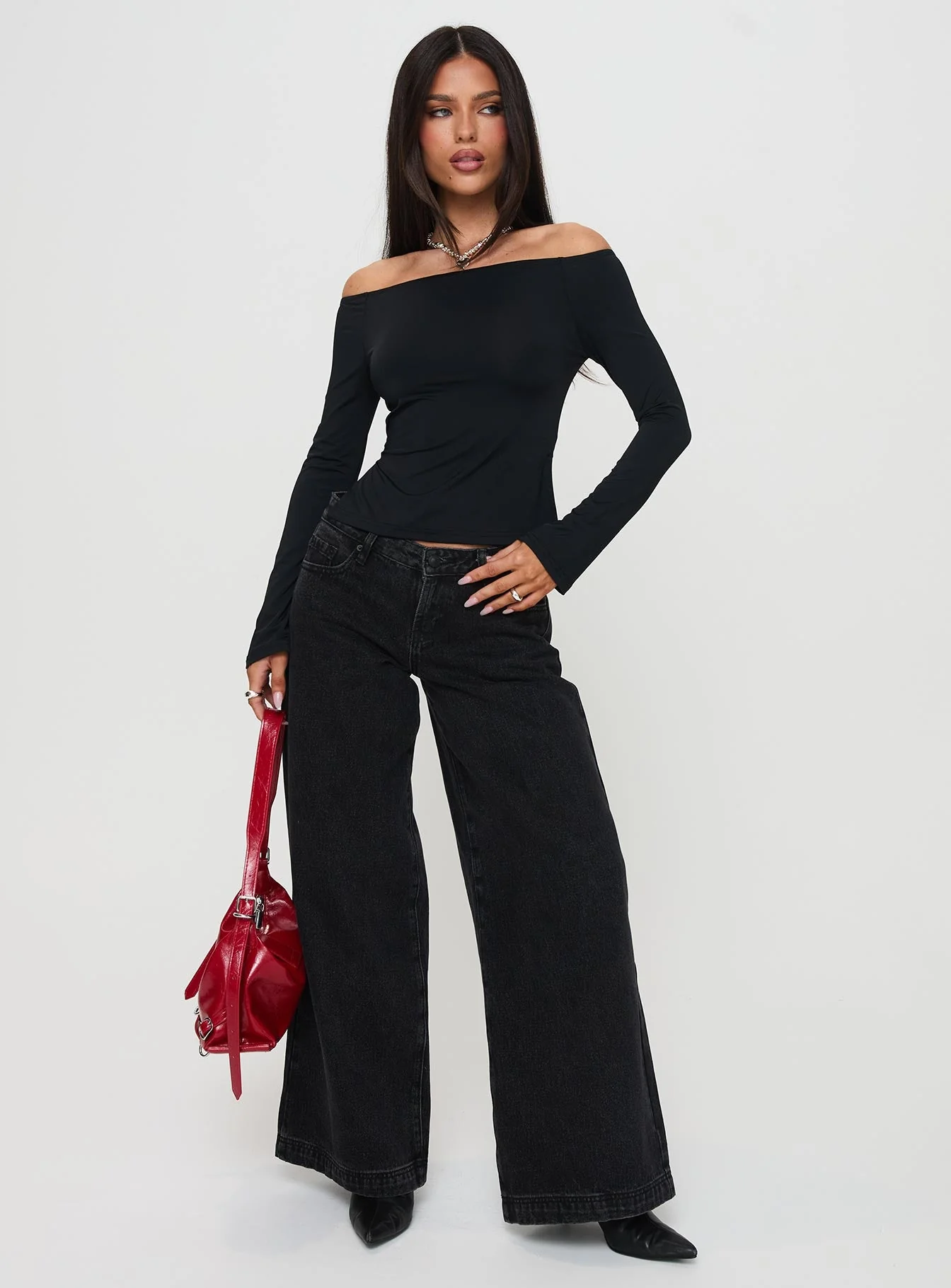 Maestro Off The Shoulder Top Black - Image 3