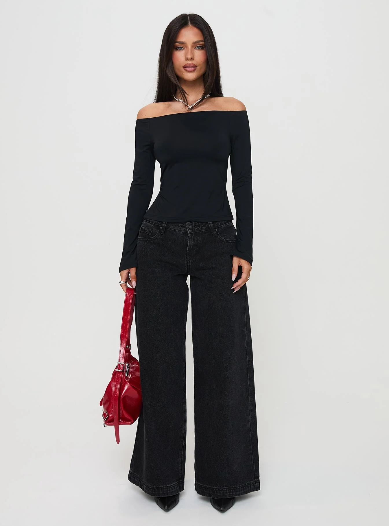 Maestro Off The Shoulder Top Black - Image 7