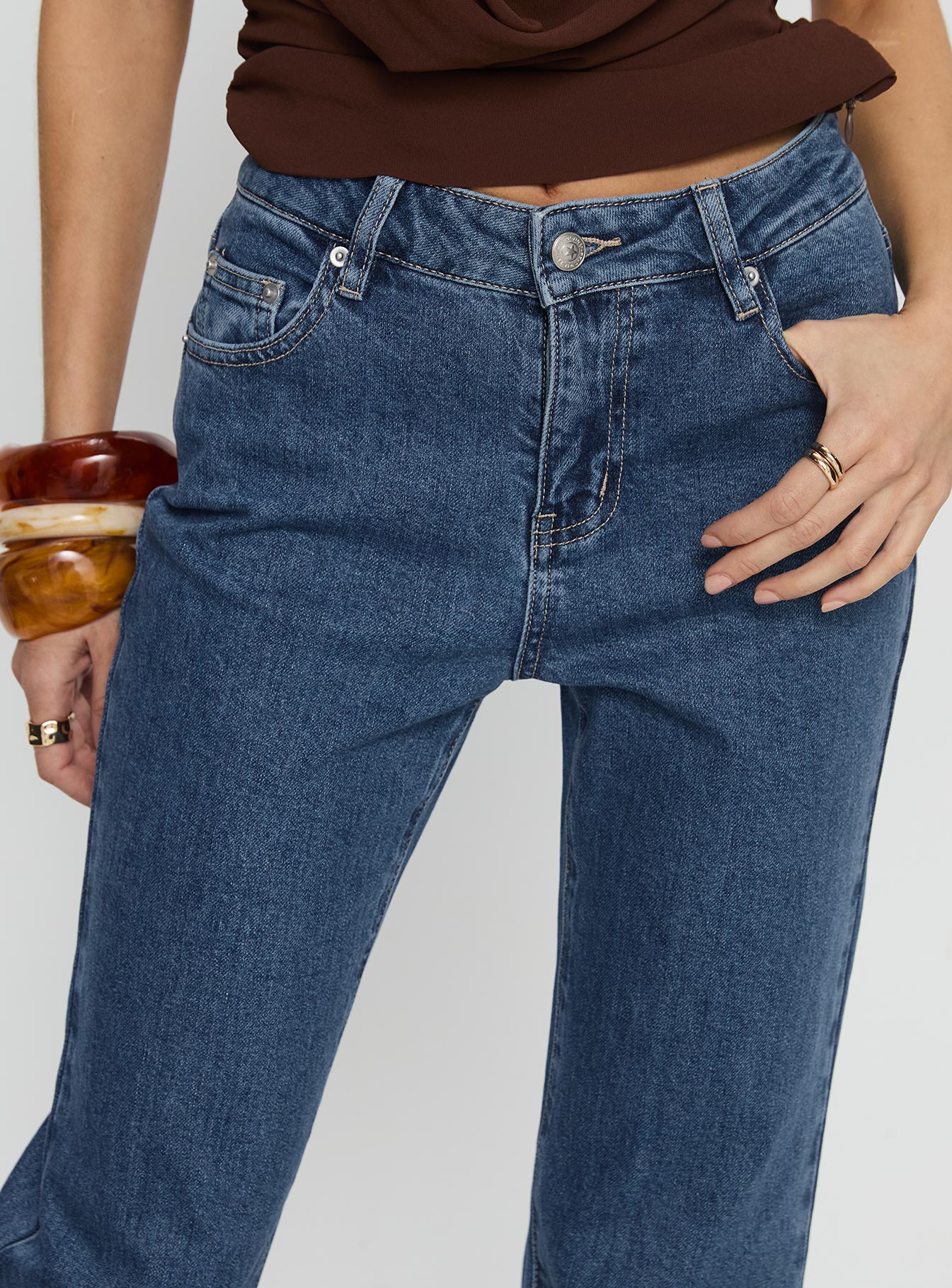 Magic Mirror Mid Rise Bootleg Jeans Mid Blue Wash - Image 6