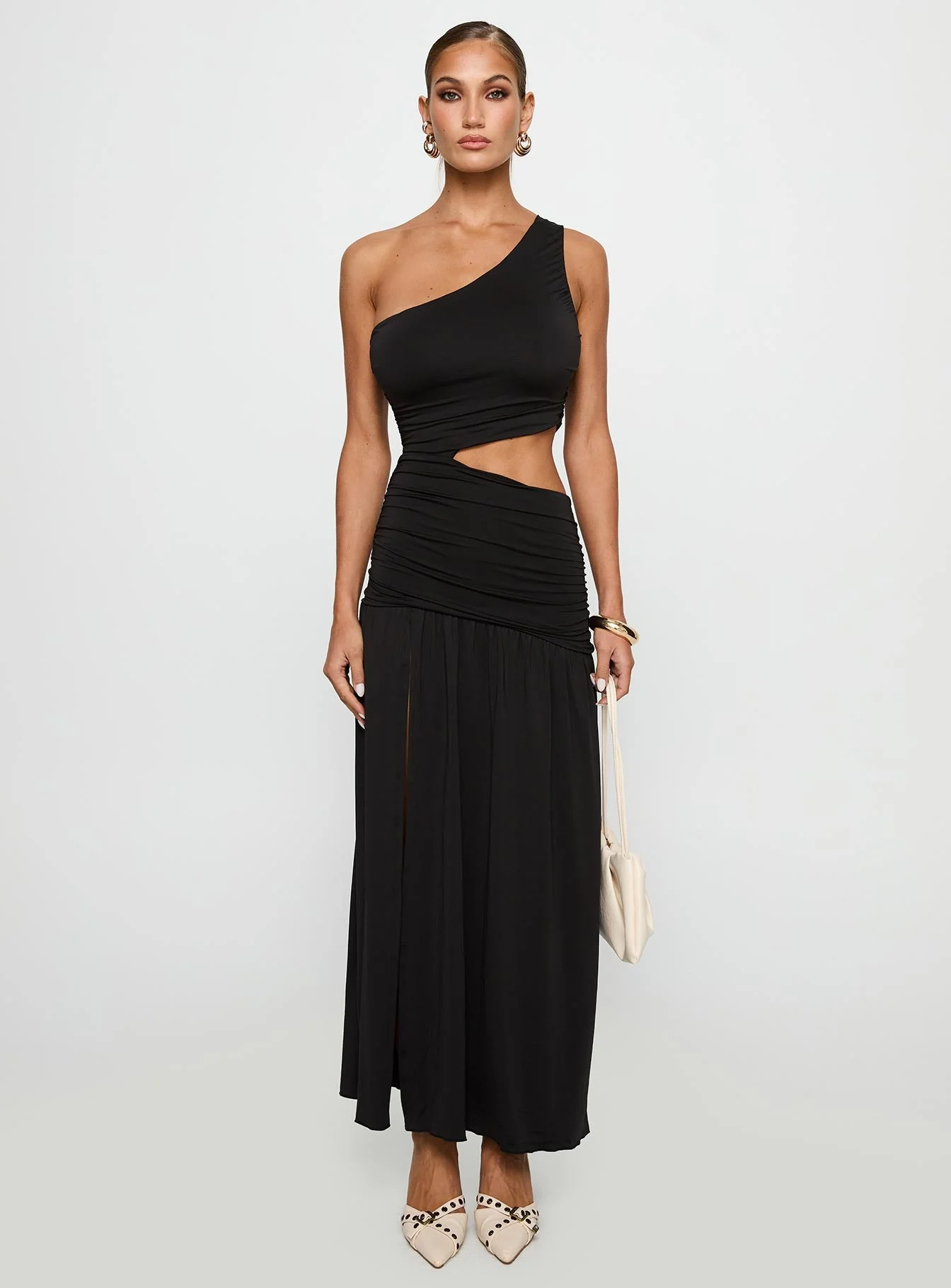 Magnetize Ruched Maxi Dress Black - Image 7