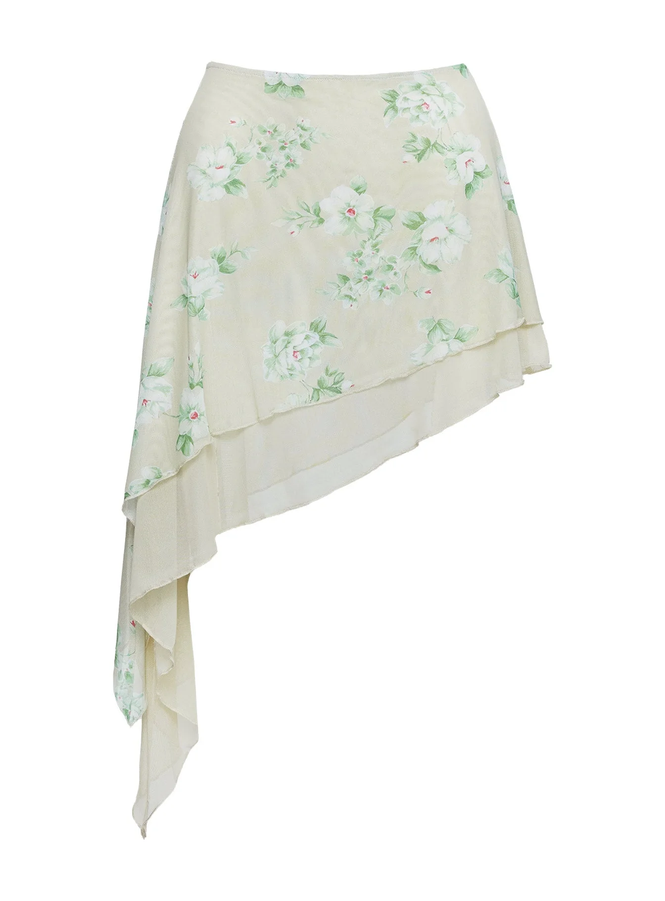 Magnolea Asymmetrical Midi Skirt Green Floral - Image 5