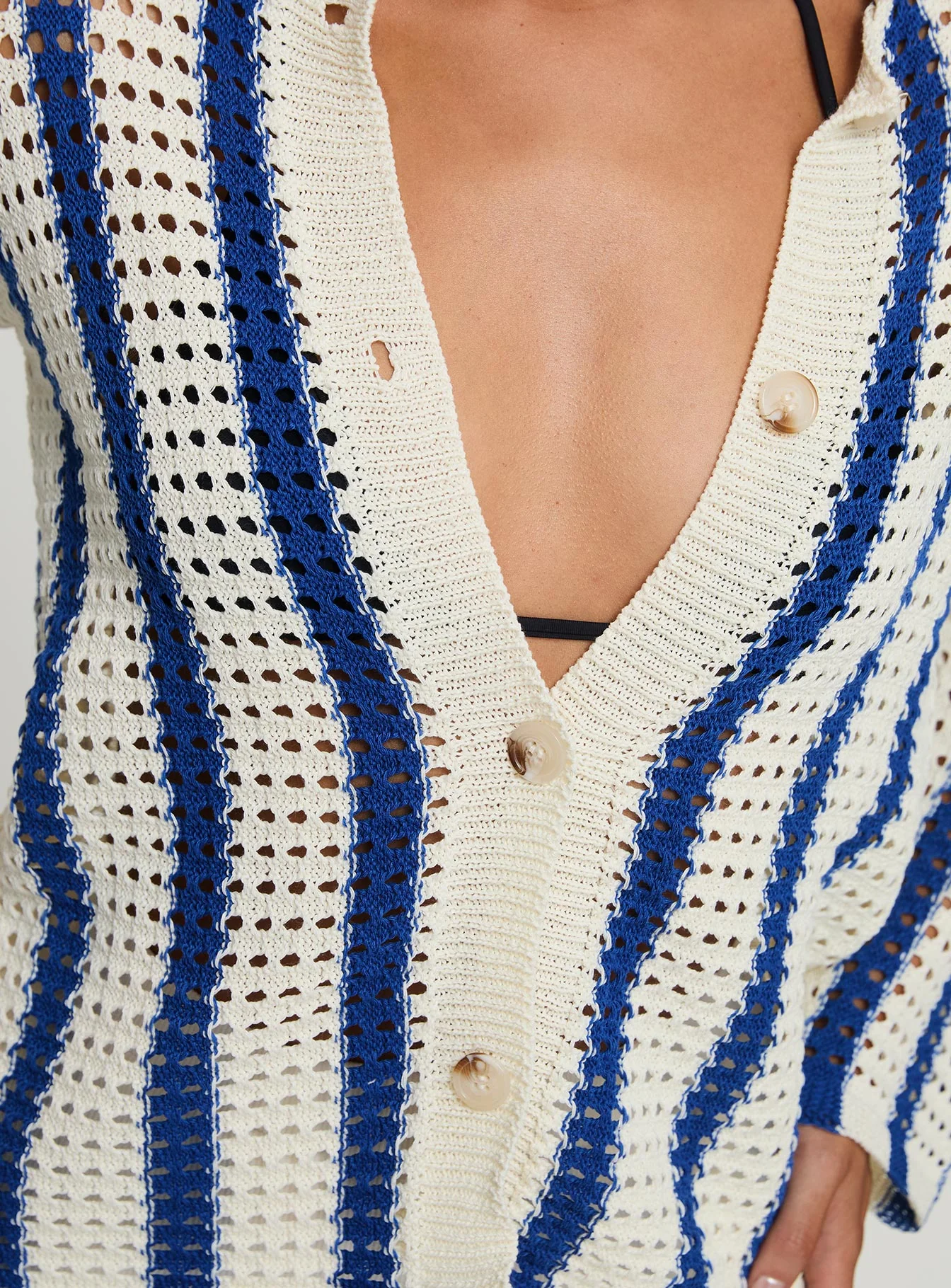 Magnus Collared Knit Sweater Blue Stripe - Image 6