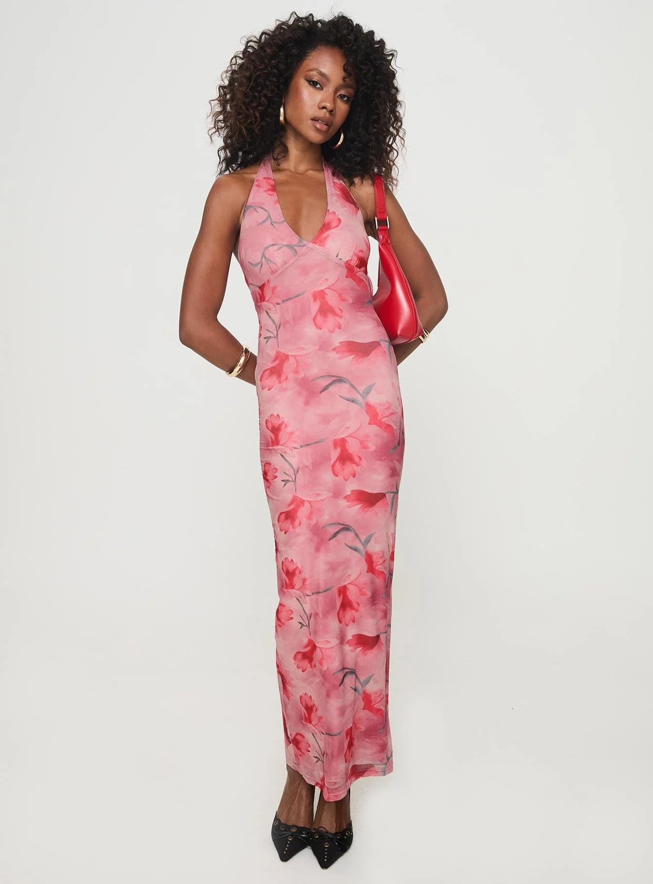 Maillard Halter Maxi Dress Pink - Image 2