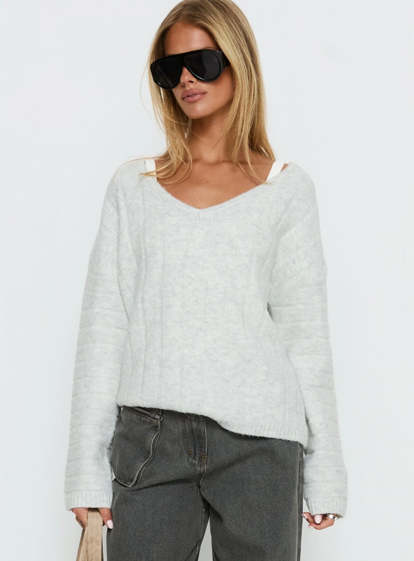 Main Thing Knit Sweater Grey Marle - Image 2