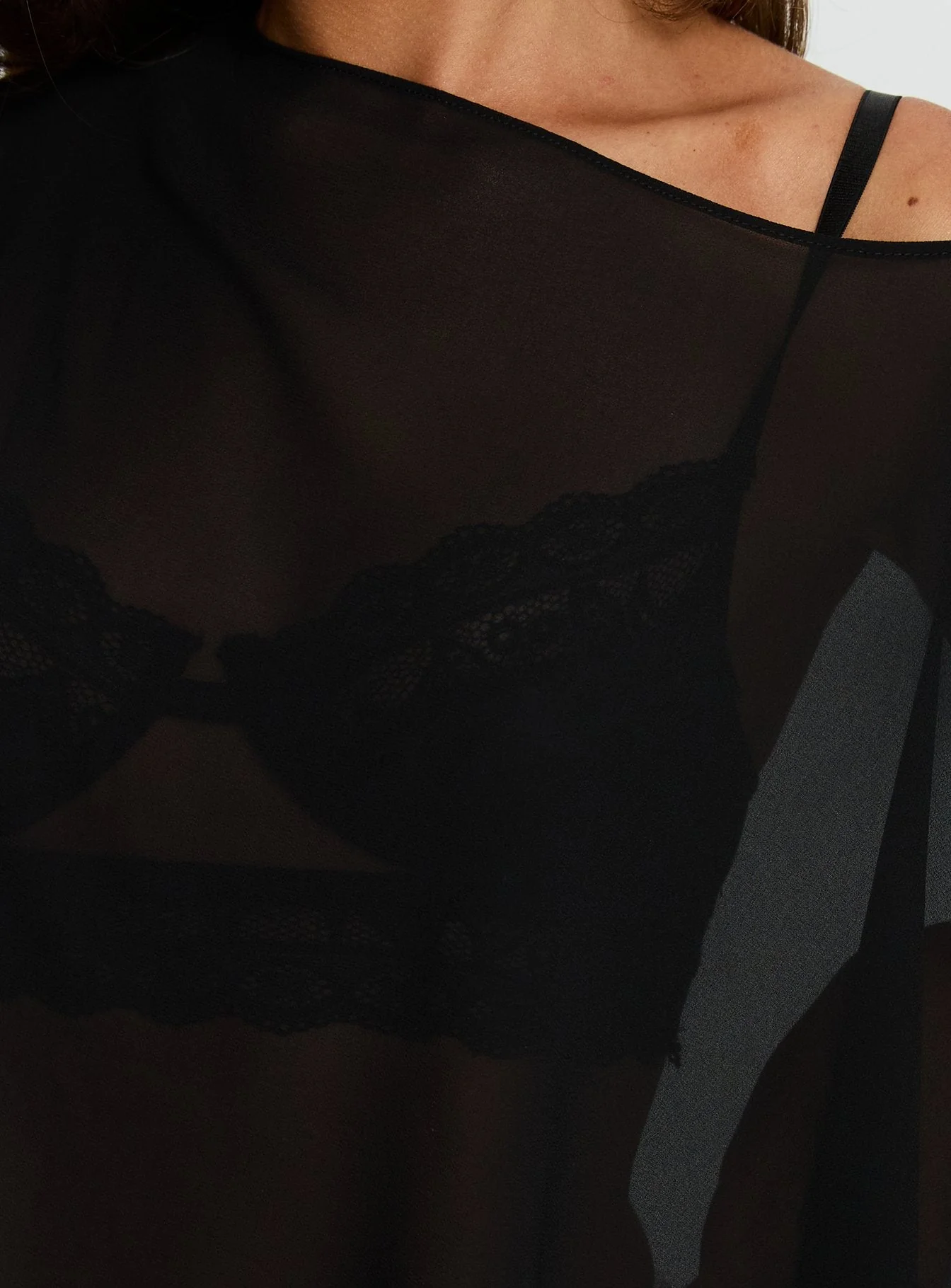 Mairelle Sheer Poncho Black - Image 6