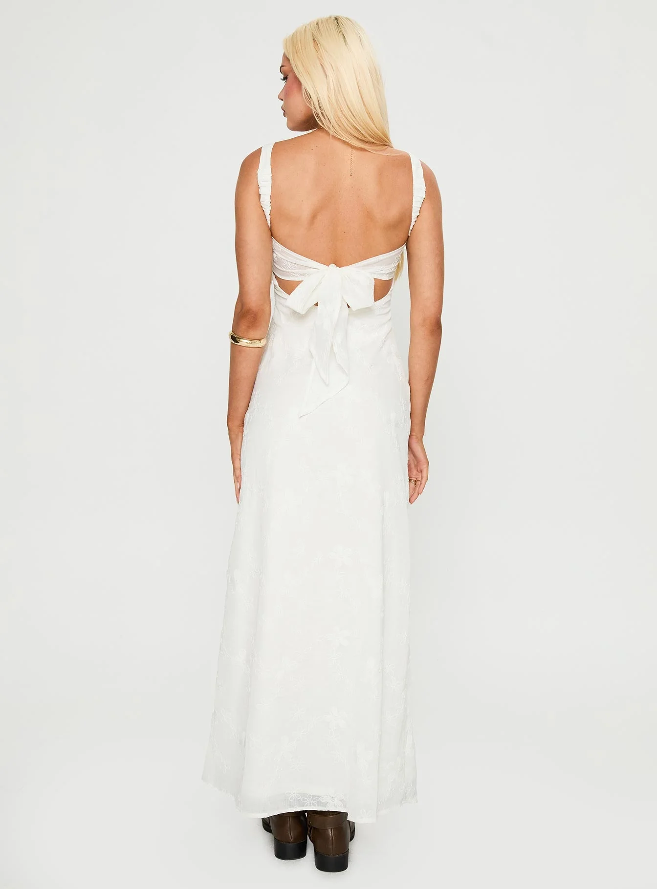 Maisone Broderie Maxi Dress White - Image 5