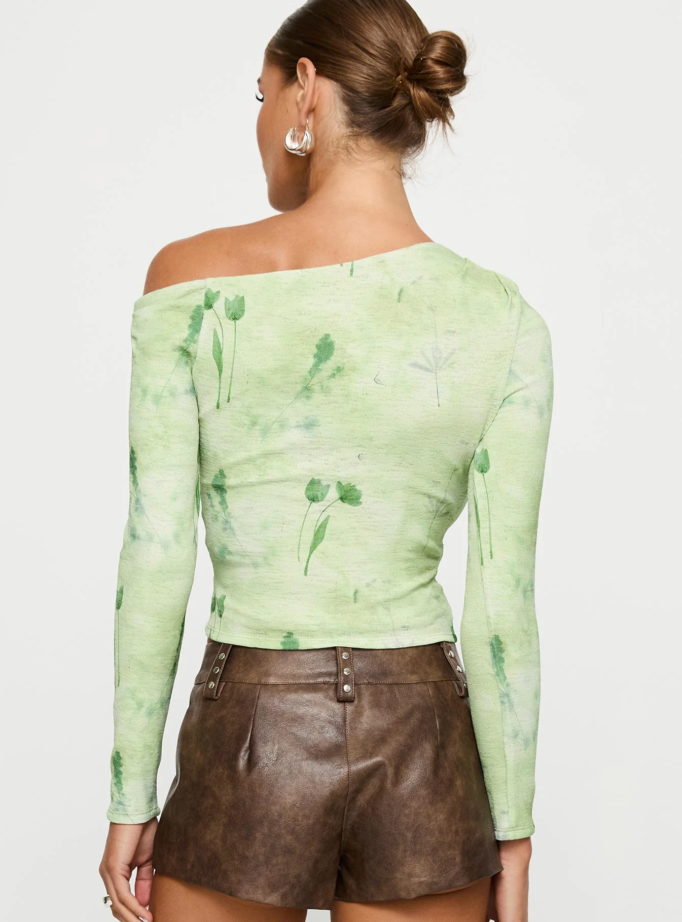 Malian Long Sleeve Top Green Floral - Image 5