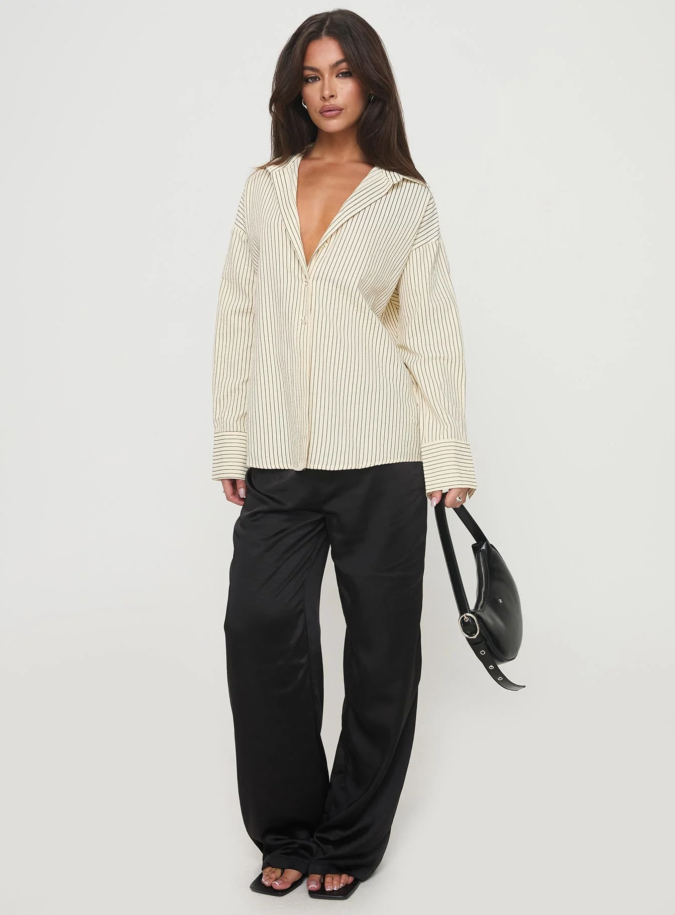 Mallin Shirt Cream/Brown Stripe - Image 2
