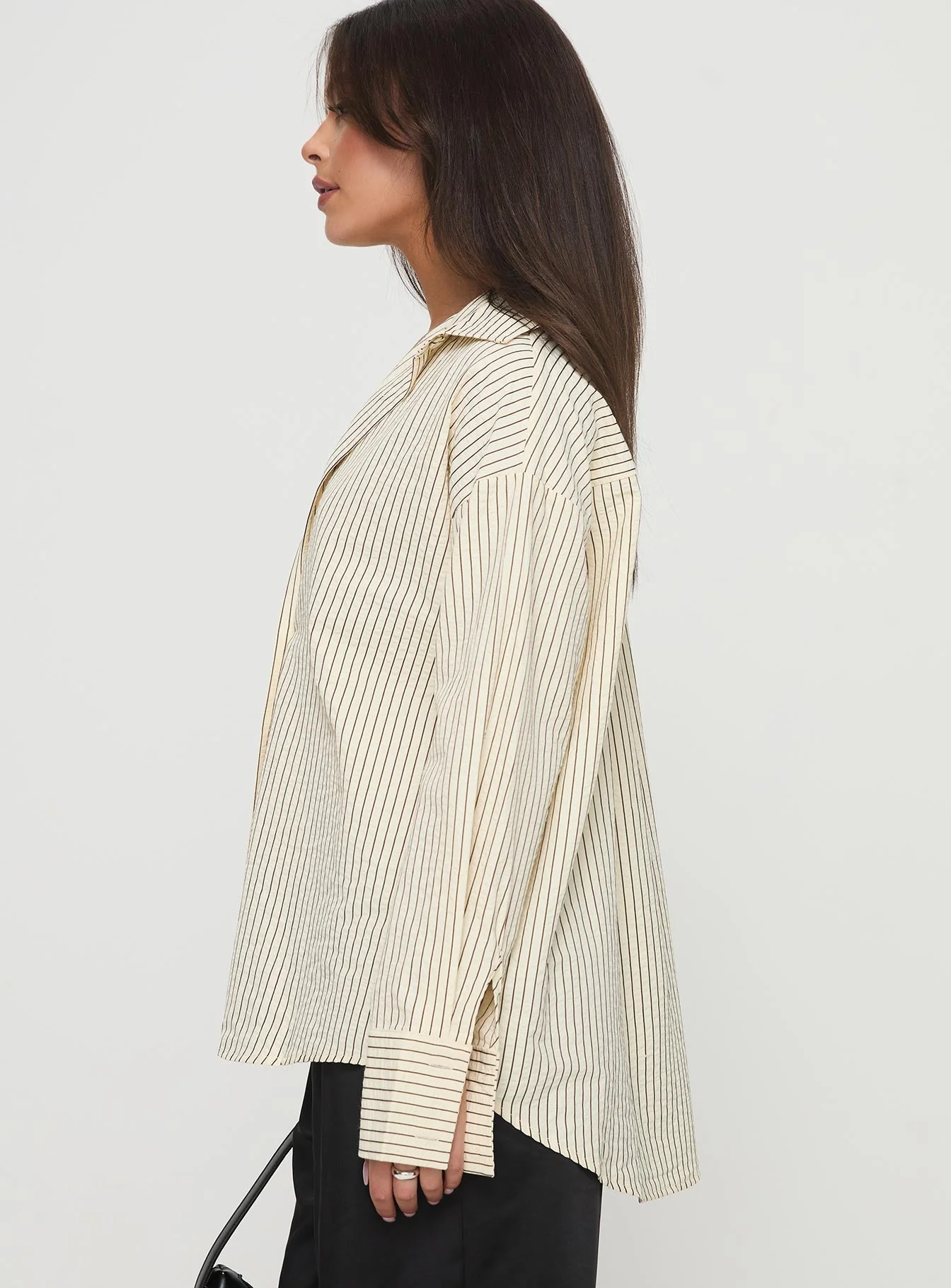 Mallin Shirt Cream/Brown Stripe - Image 3
