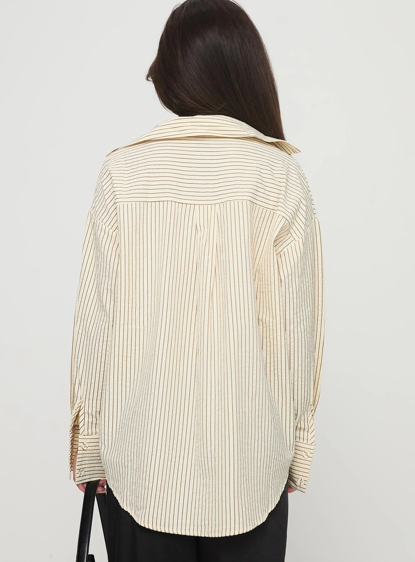 Mallin Shirt Cream/Brown Stripe - Image 4