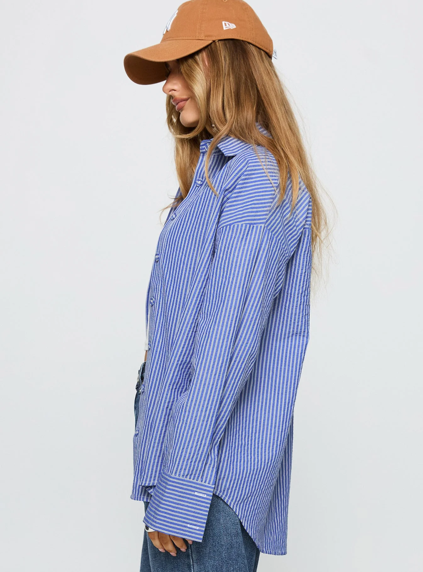 Mallin Shirt Mid Blue Stripe - Image 4