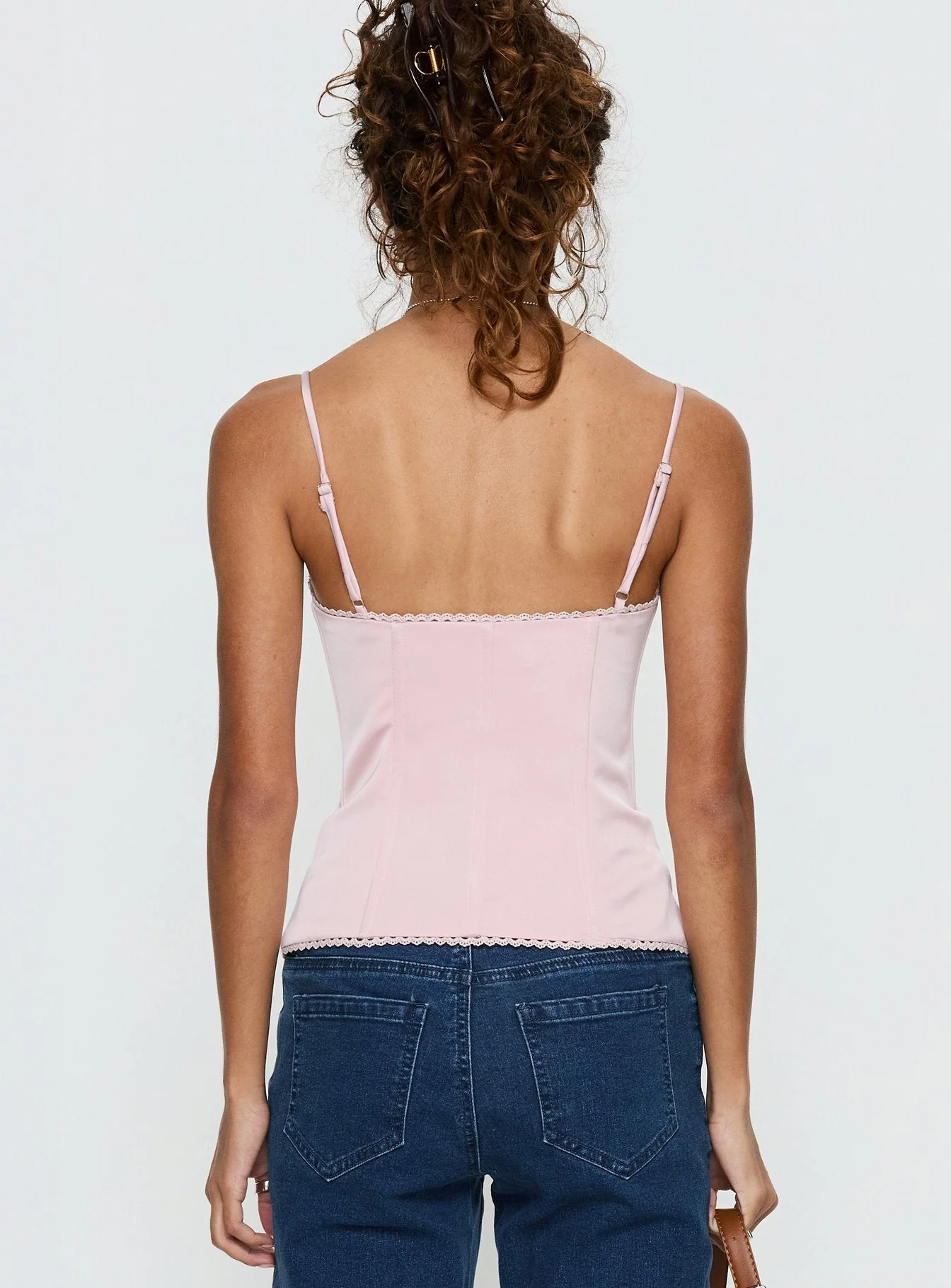 Maralyne Satin Corset Top Soft Pink - Image 5