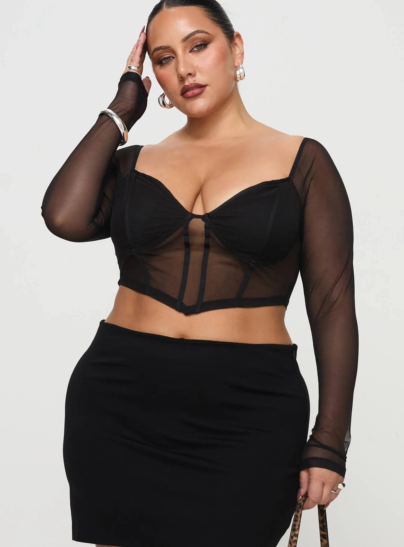 Maranta Long Sleeve Top Black Curve - Image 2