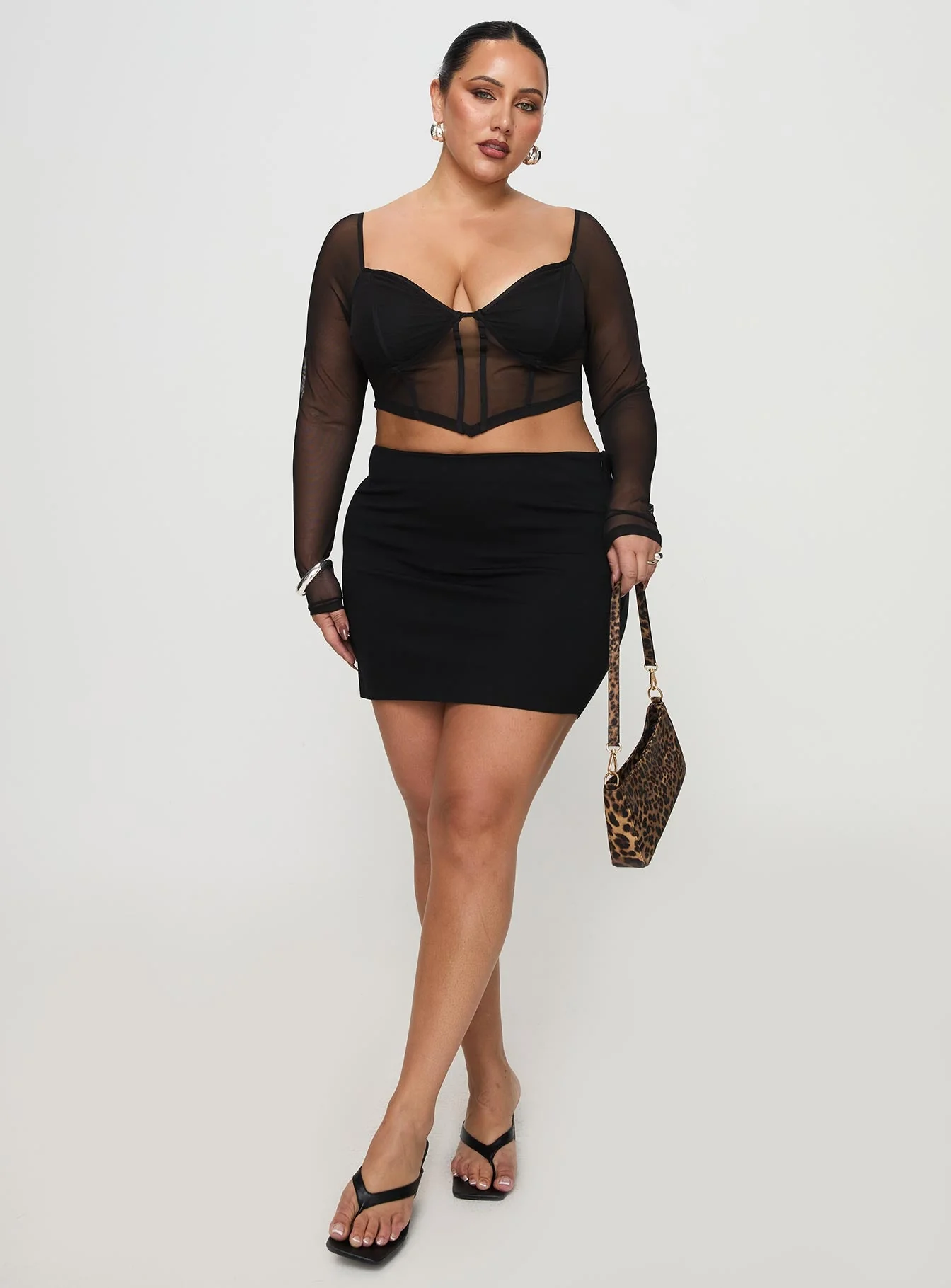 Maranta Long Sleeve Top Black Curve - Image 3