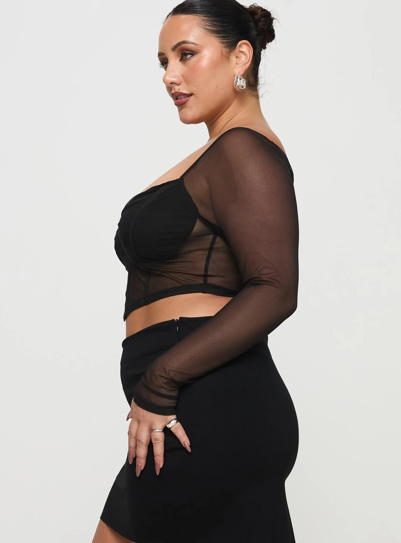 Maranta Long Sleeve Top Black Curve - Image 4